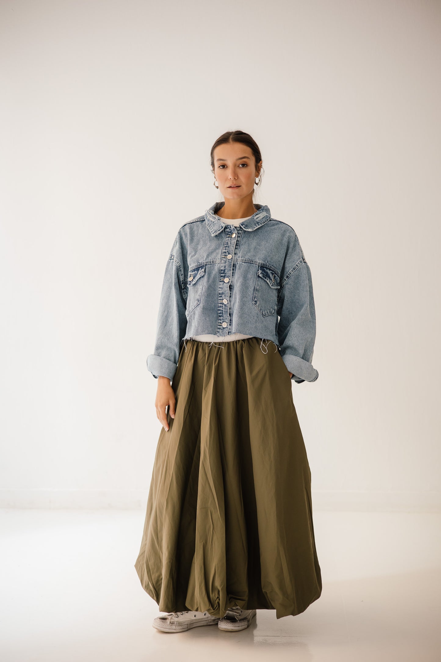 Balloon Skirt In Olive