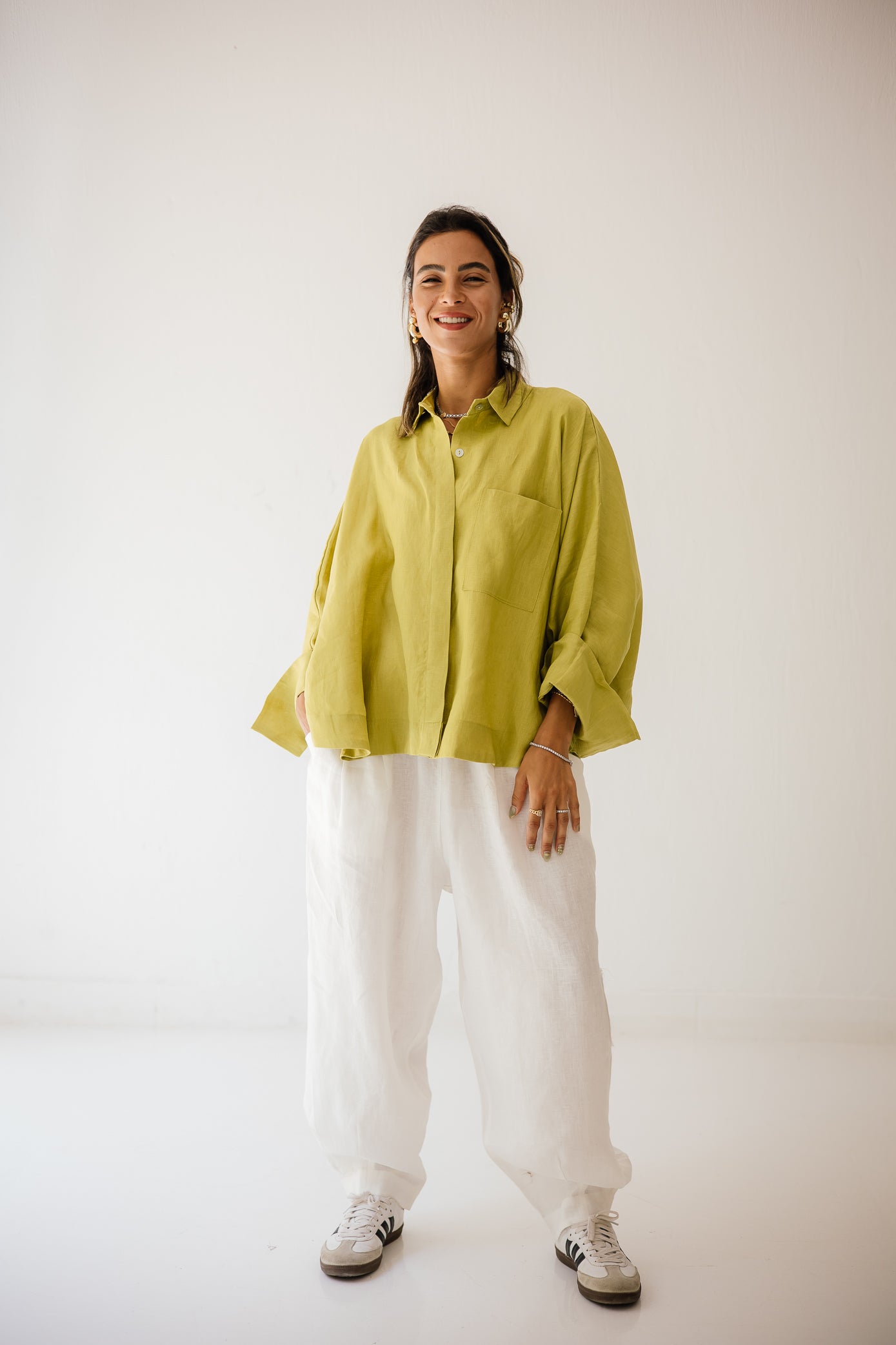 Butterfly Shirt In Lime-green