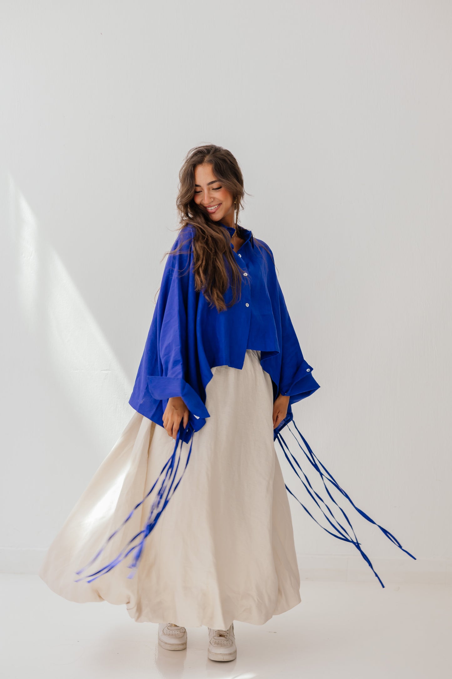 Fringes shirt in royal-blue