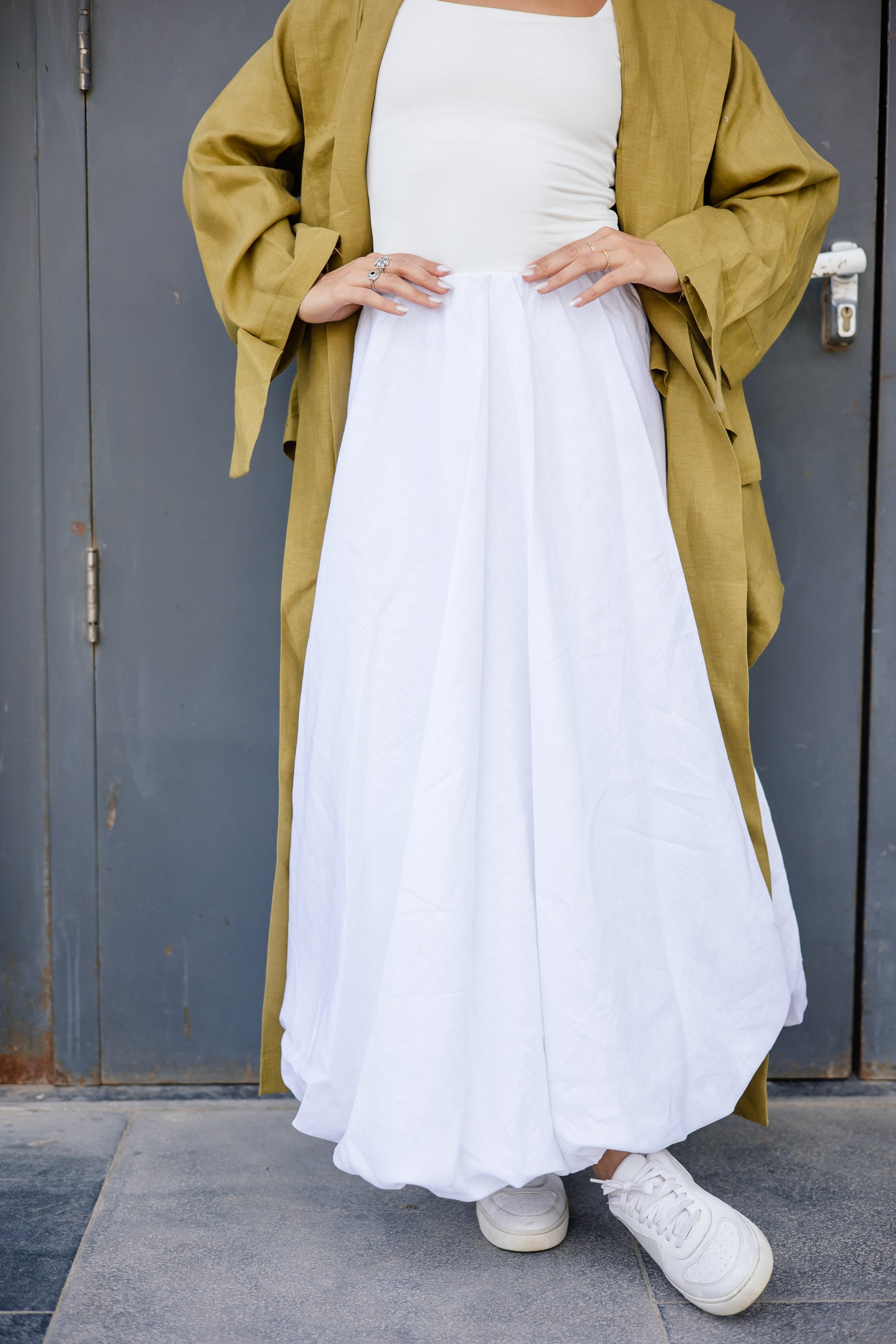 Balloon Skirt In White