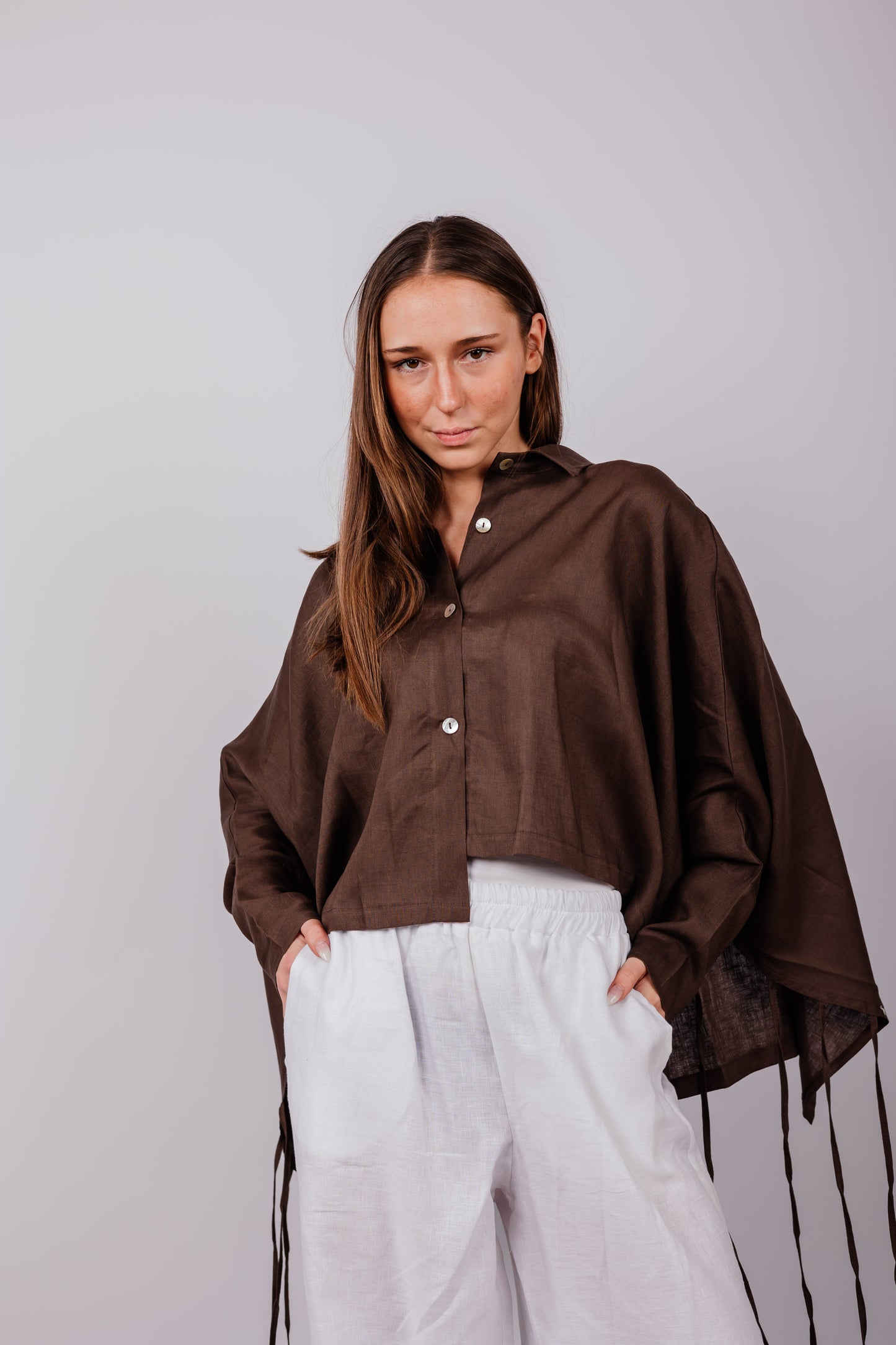 Fringes Shirt In Brown