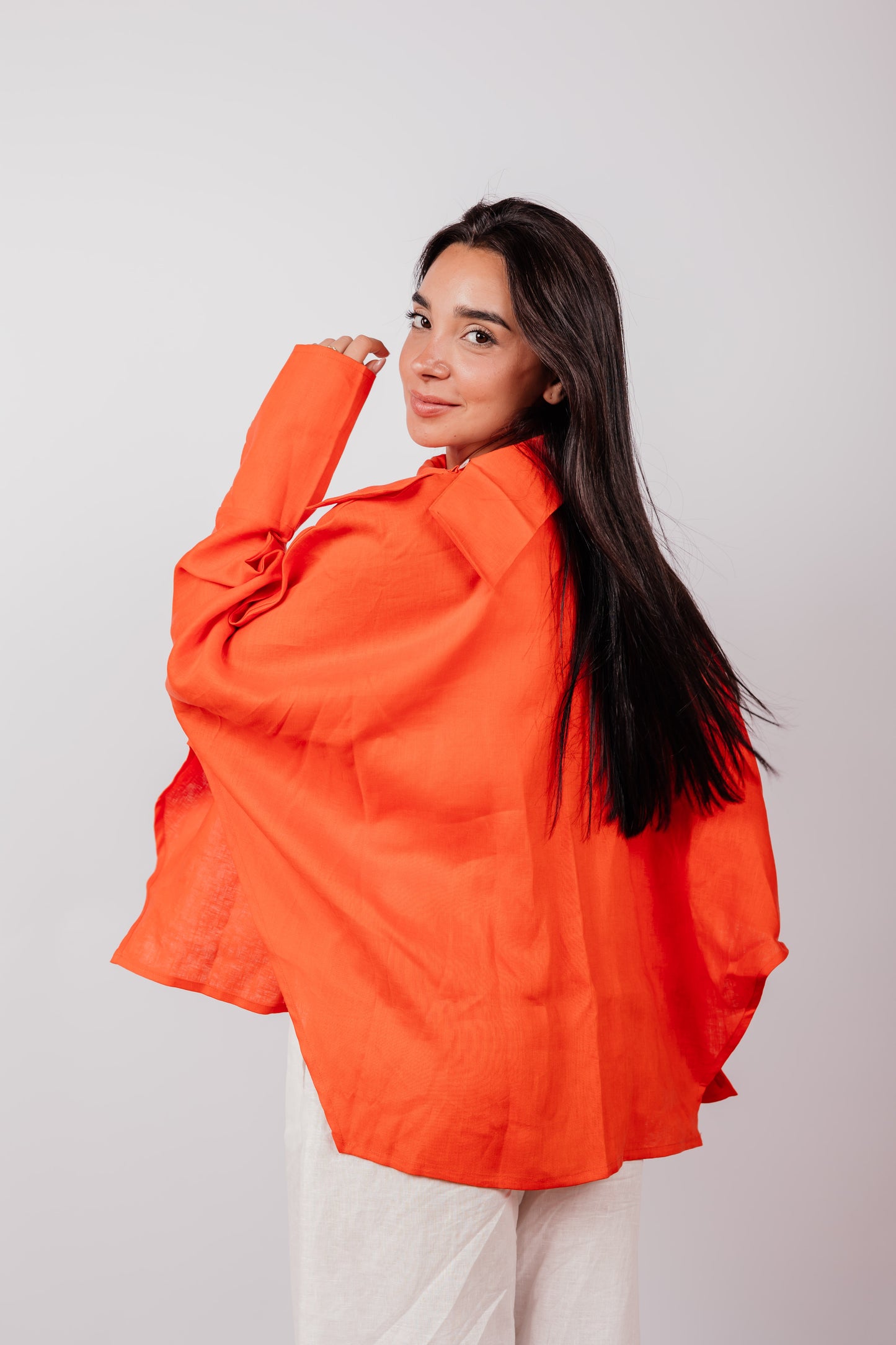 Collar Top In Orange