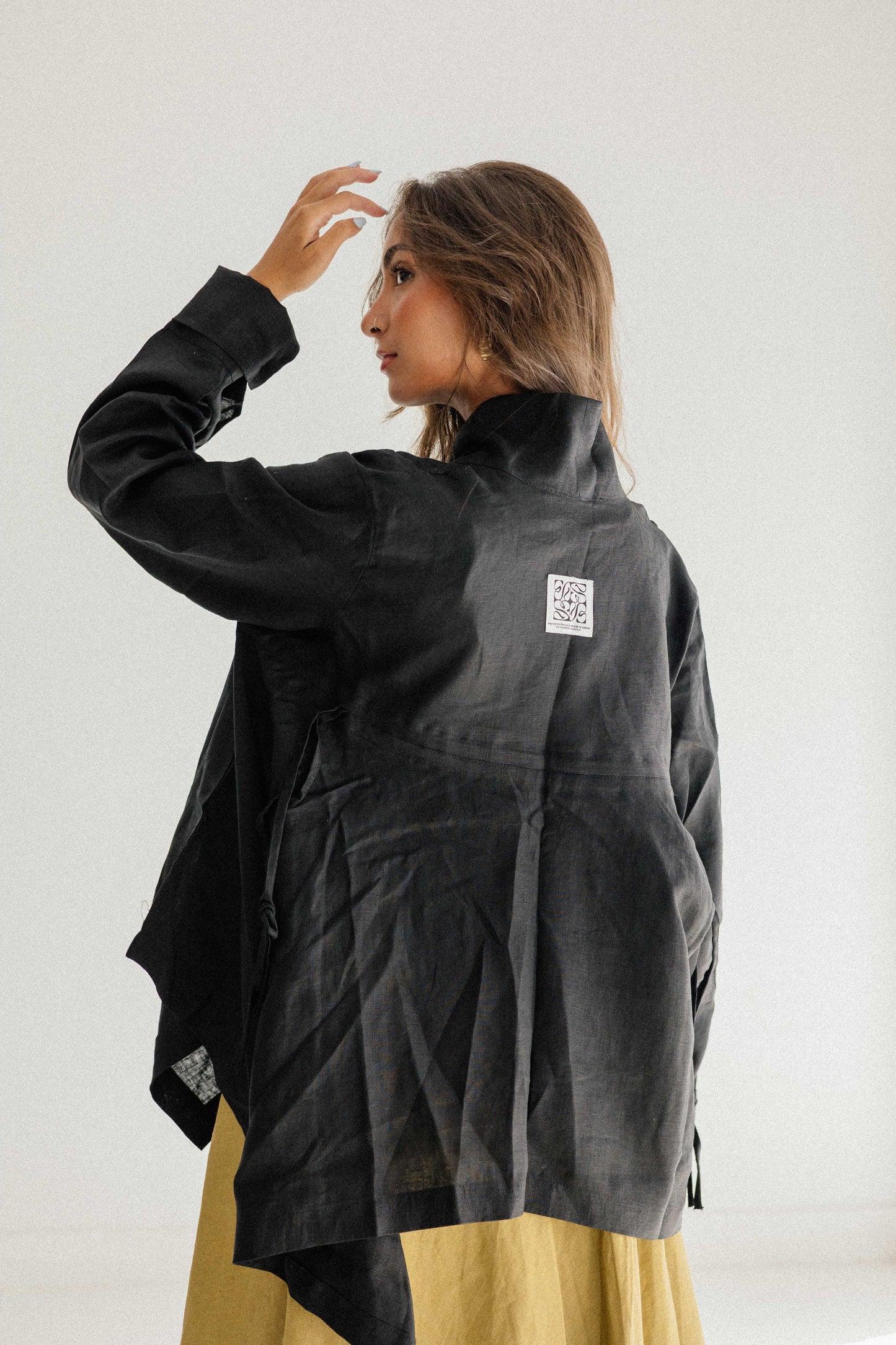 Elastic Kimono In Black
