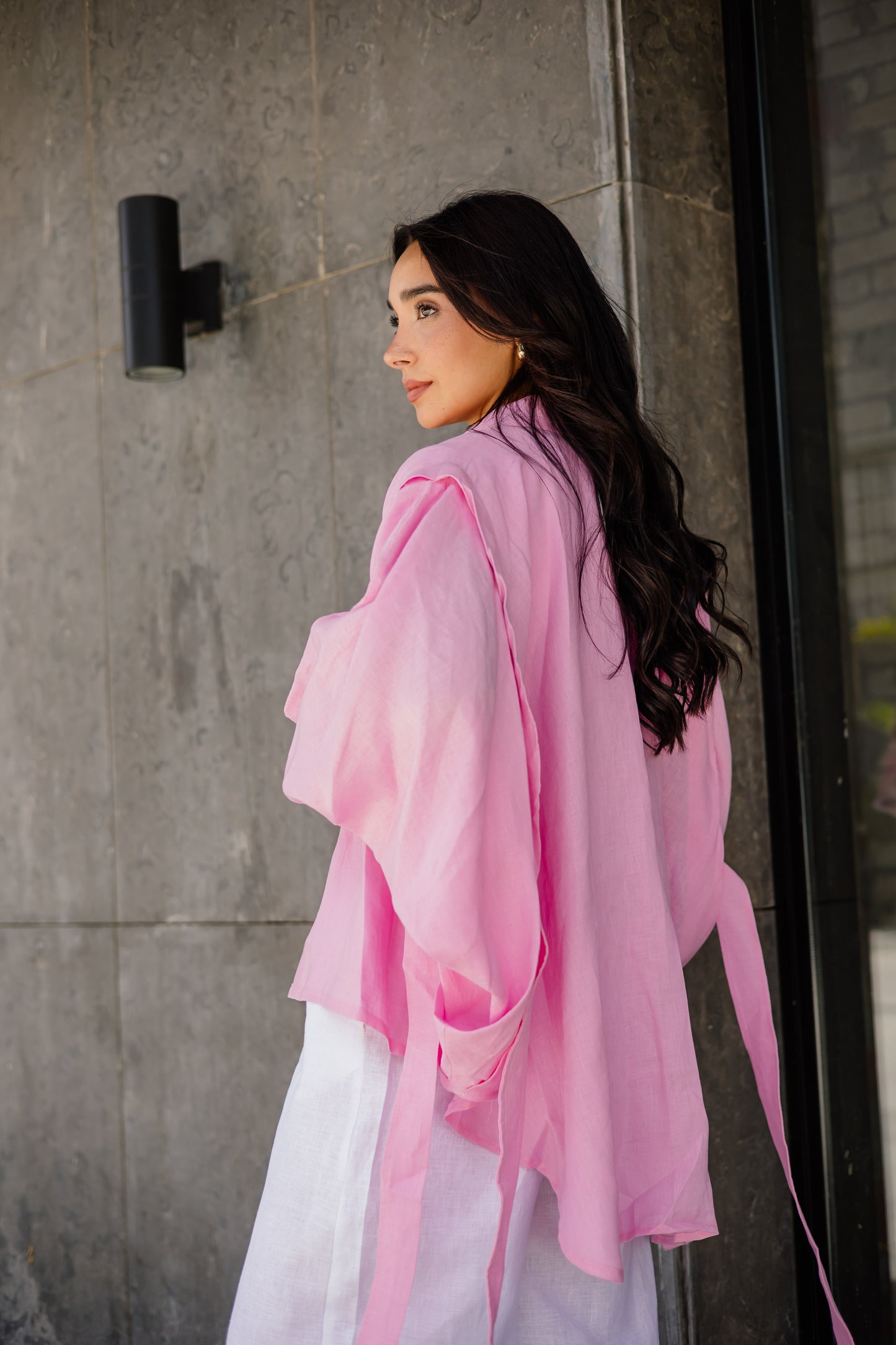 Double Shoulder Shirt In Pink