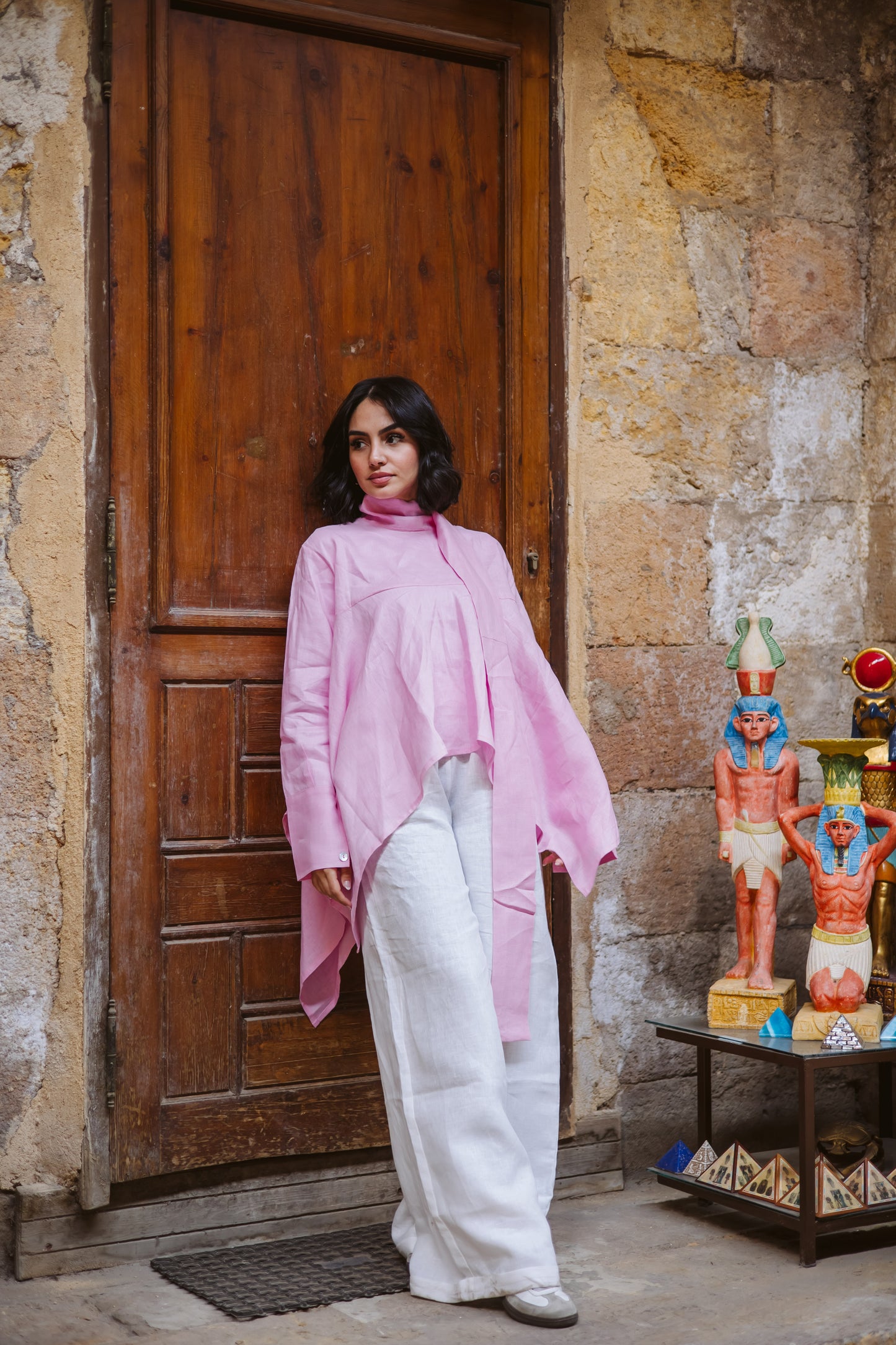 High-low Ribbon Top In Pink