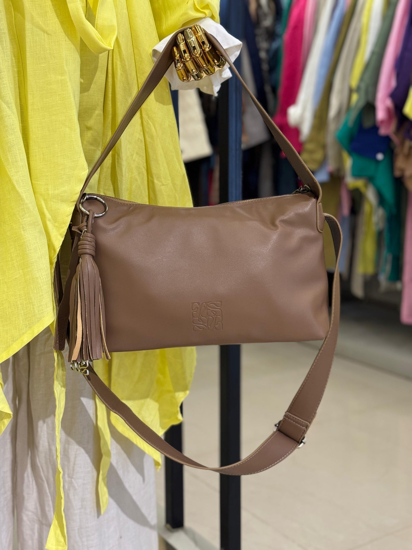 Double Shoulder Bag In Camel