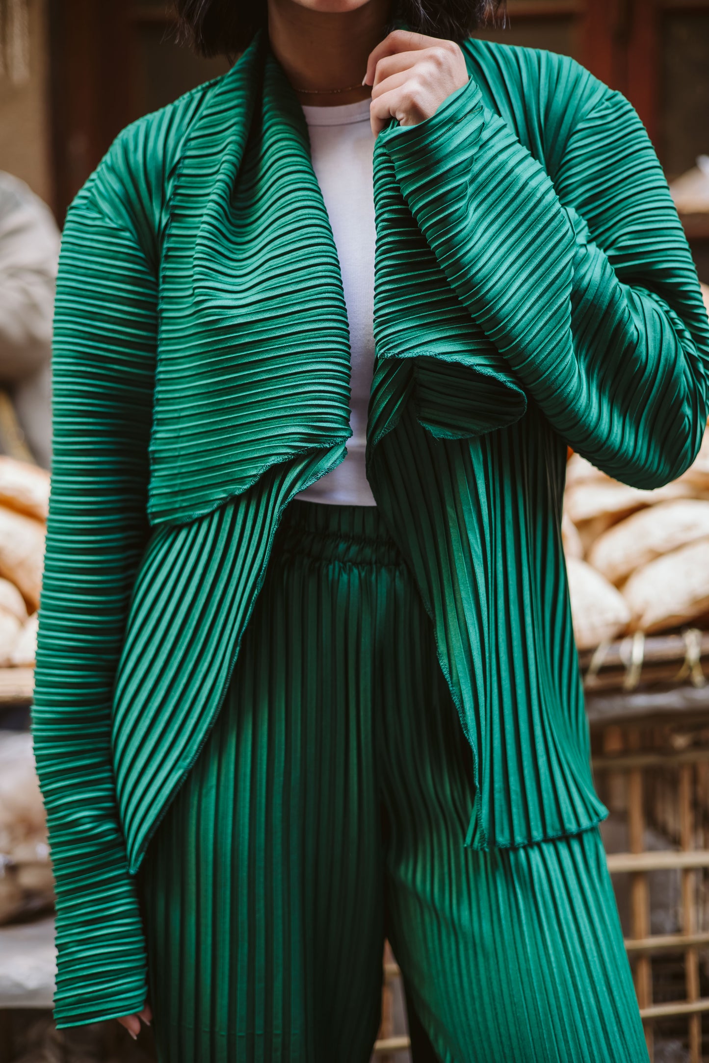 Pleated Set In Green
