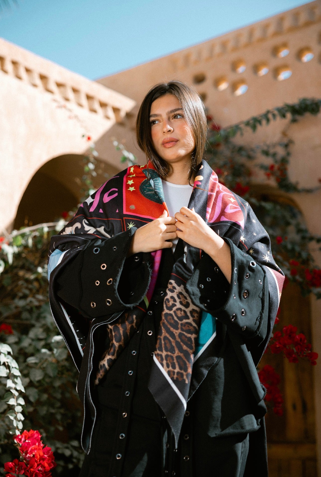 Qamar velvet scarf