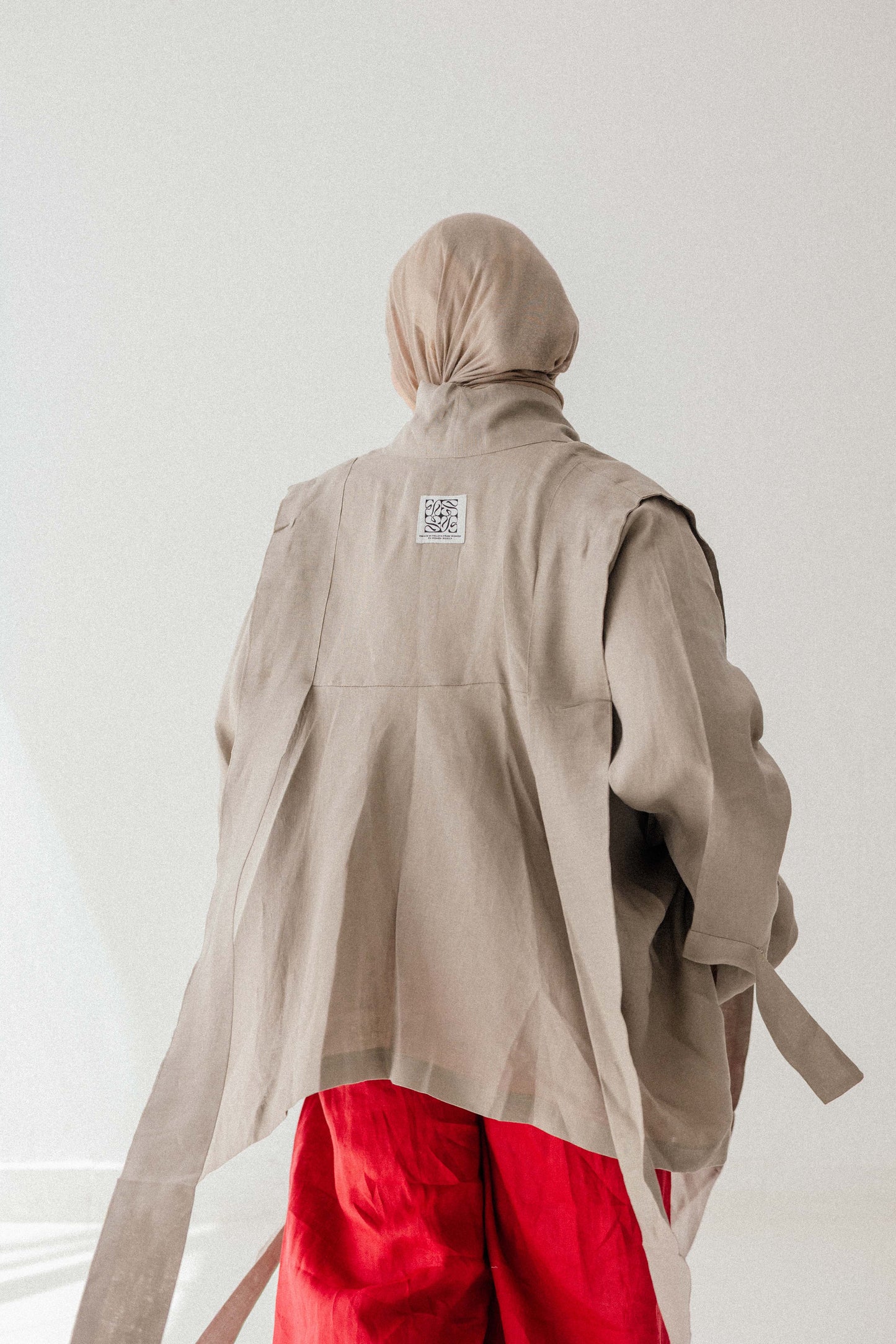 Short Double Collar Kimono In Griesh