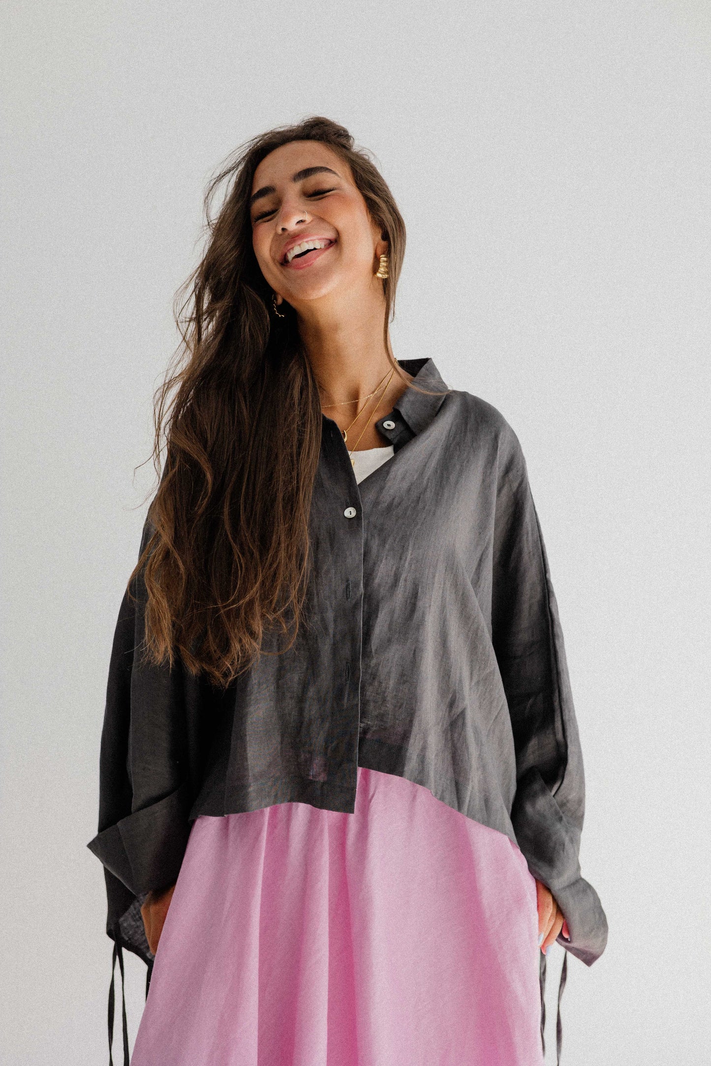 Fringes Shirt In Dark-grey
