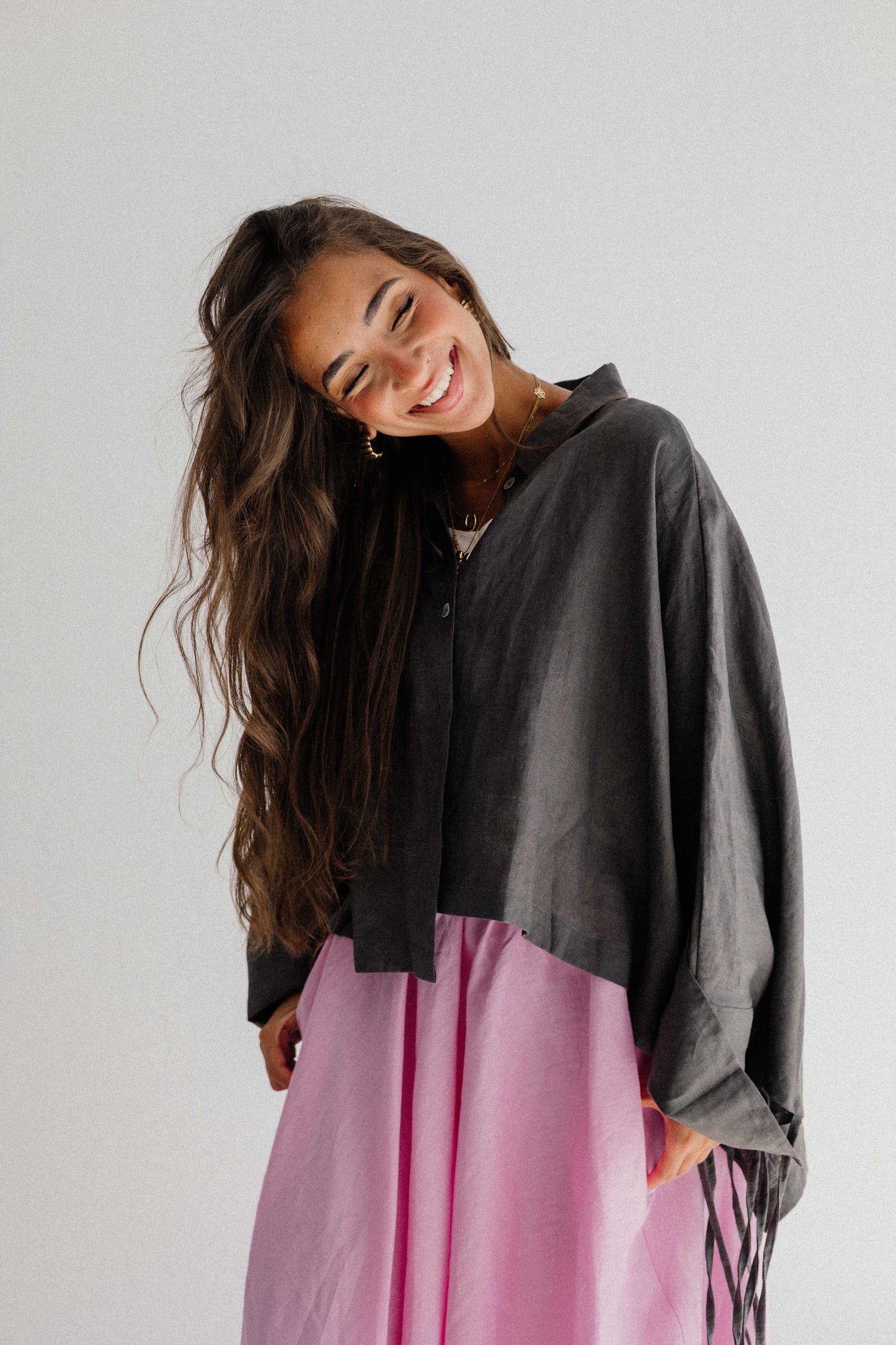 Fringes Shirt In Dark-grey