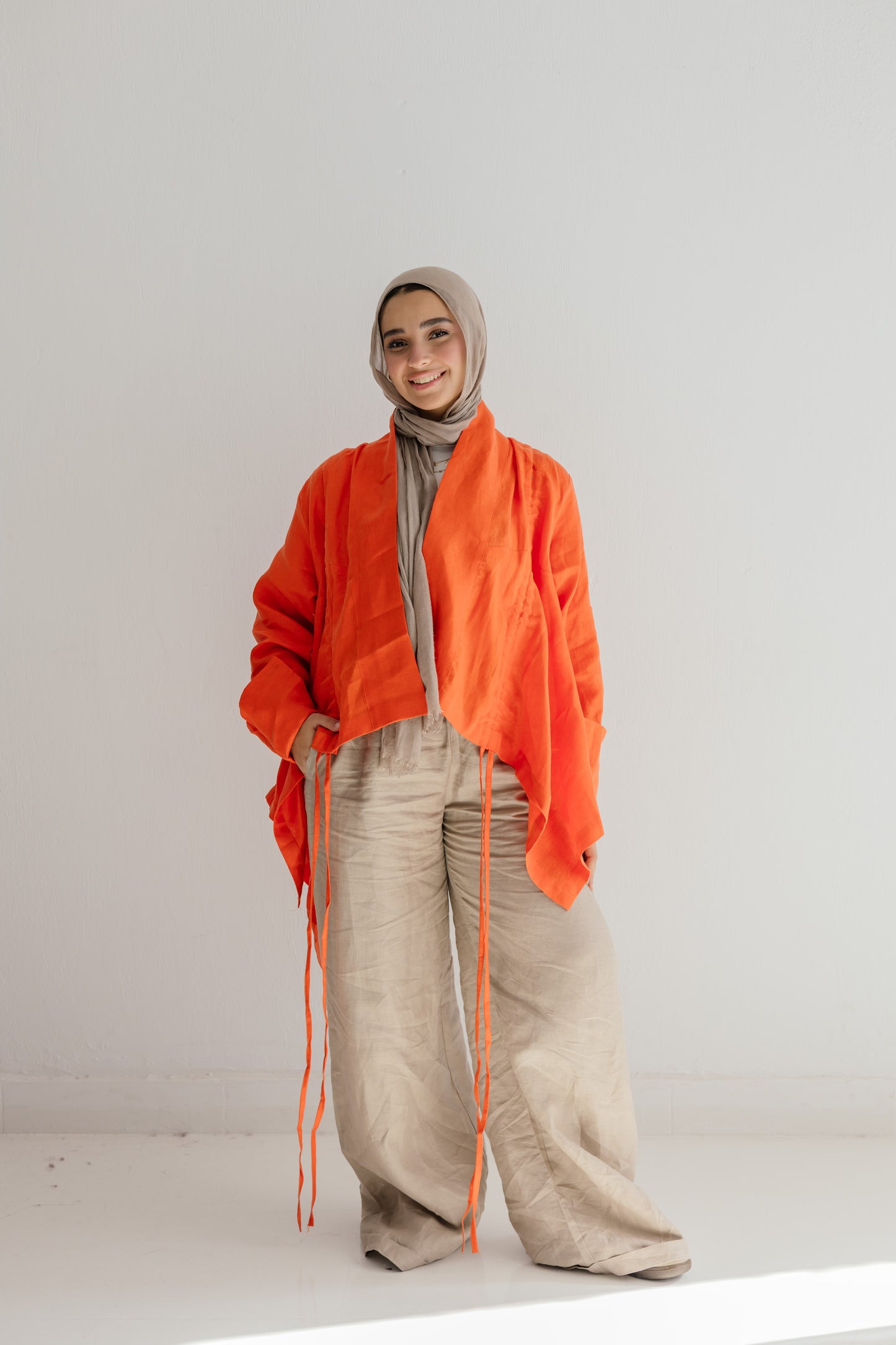 Elastic Kimono In Orange