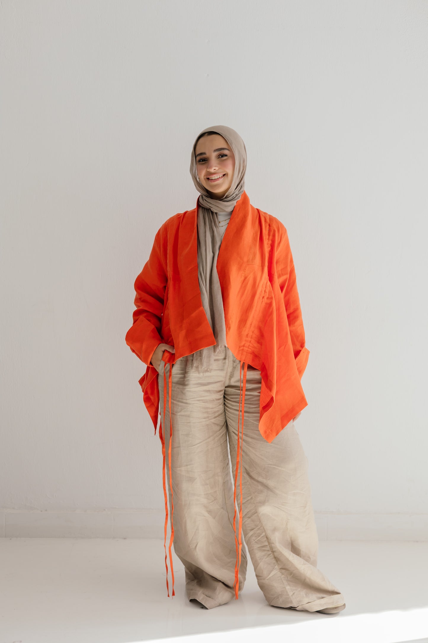 Elastic Kimono In Orange