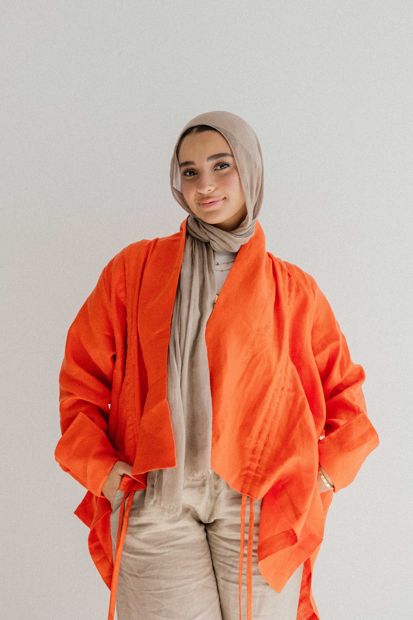 Elastic Kimono In Orange