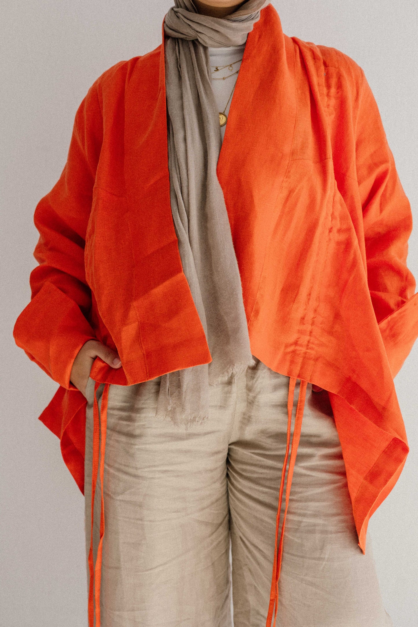 Elastic Kimono In Orange