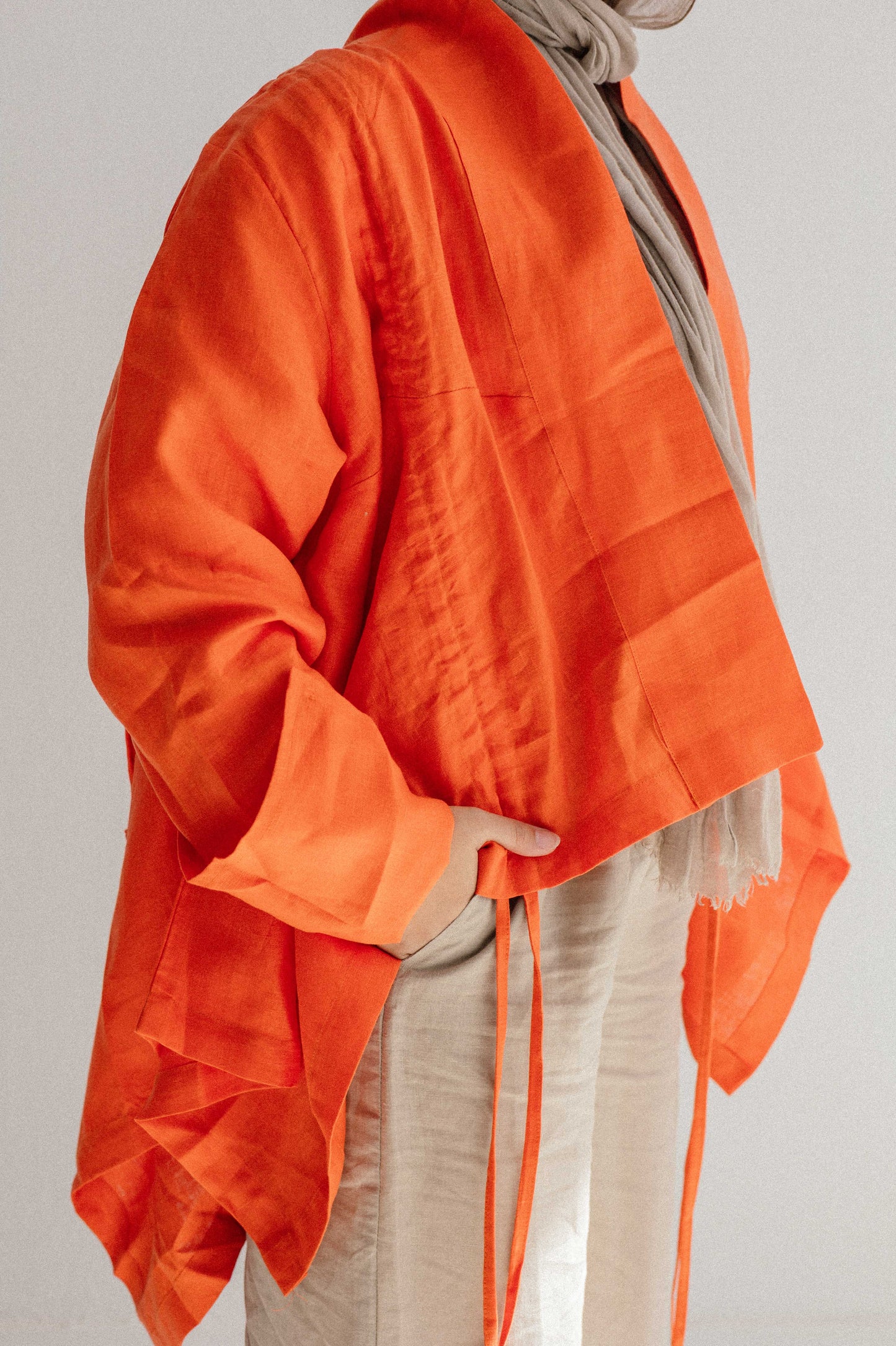 Elastic Kimono In Orange