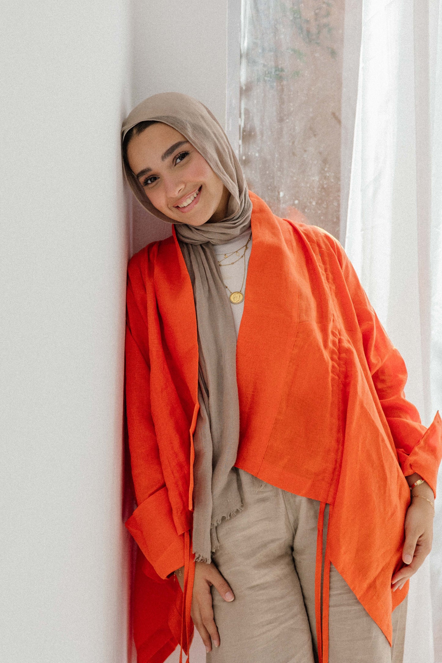 Elastic Kimono In Orange