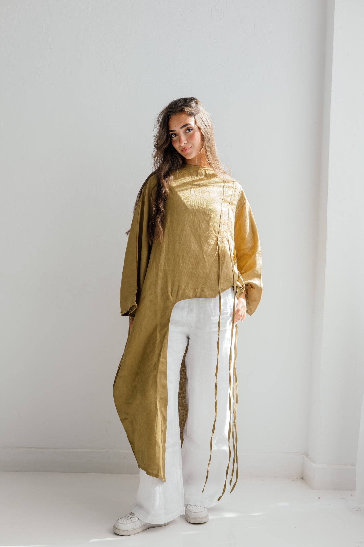 Side To Side Top In Dark-limegreen