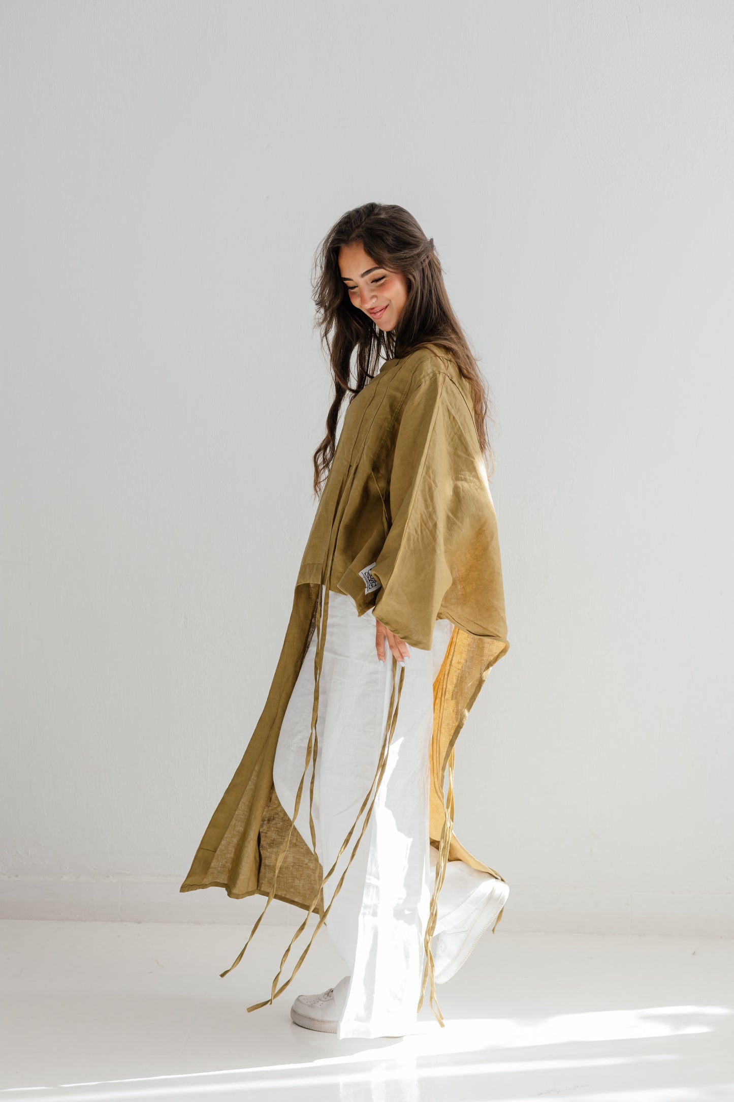 Side To Side Top In Dark-limegreen