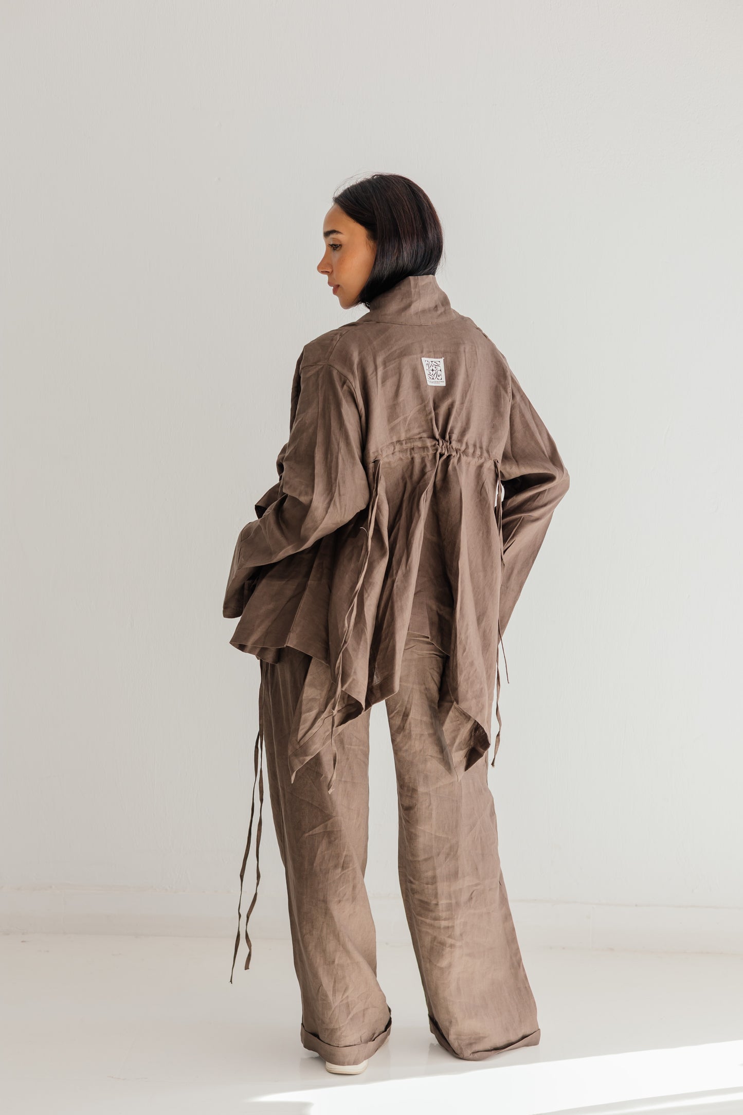 Elastic Kimono In Brown