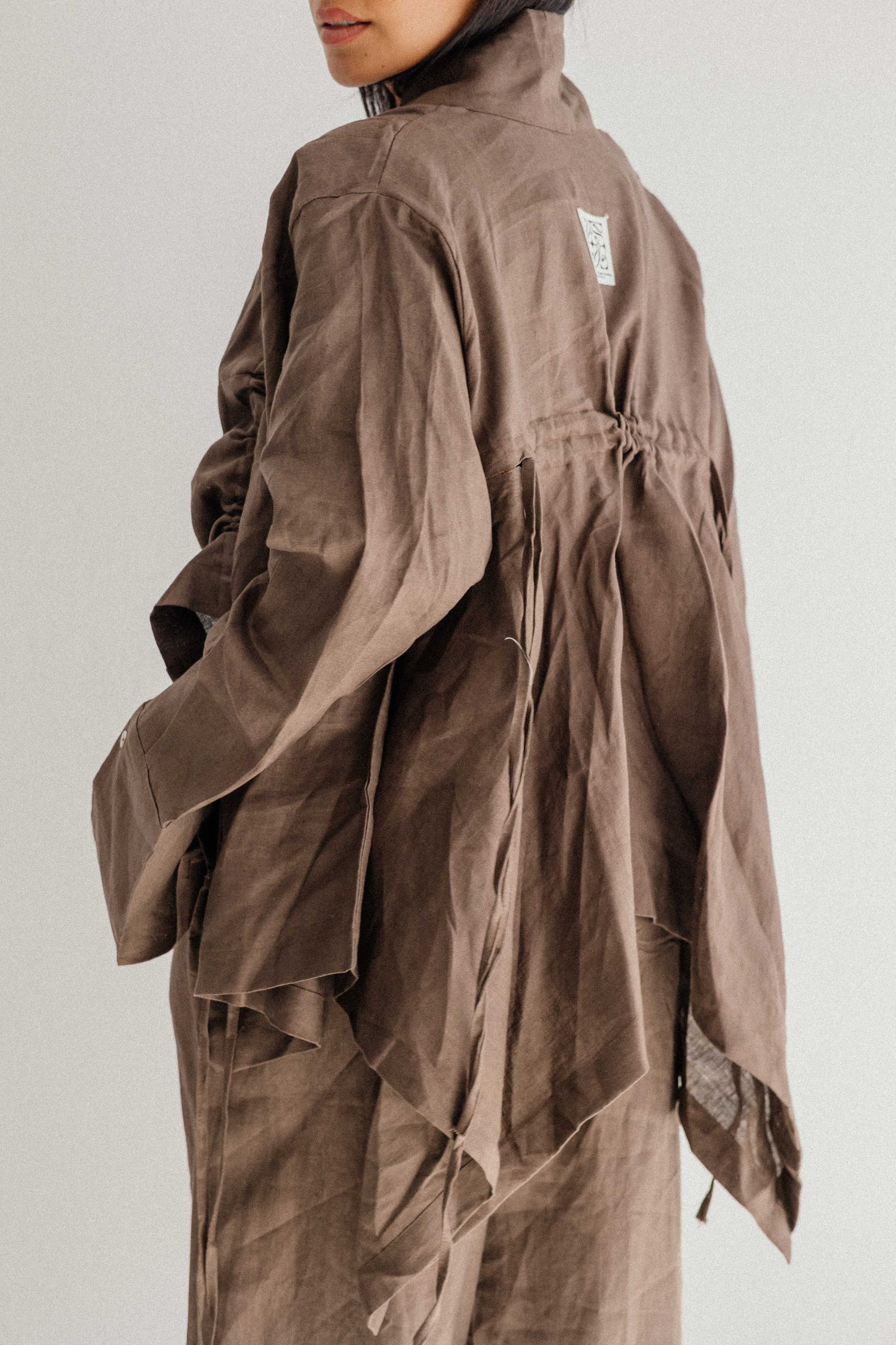 Elastic Kimono In Brown
