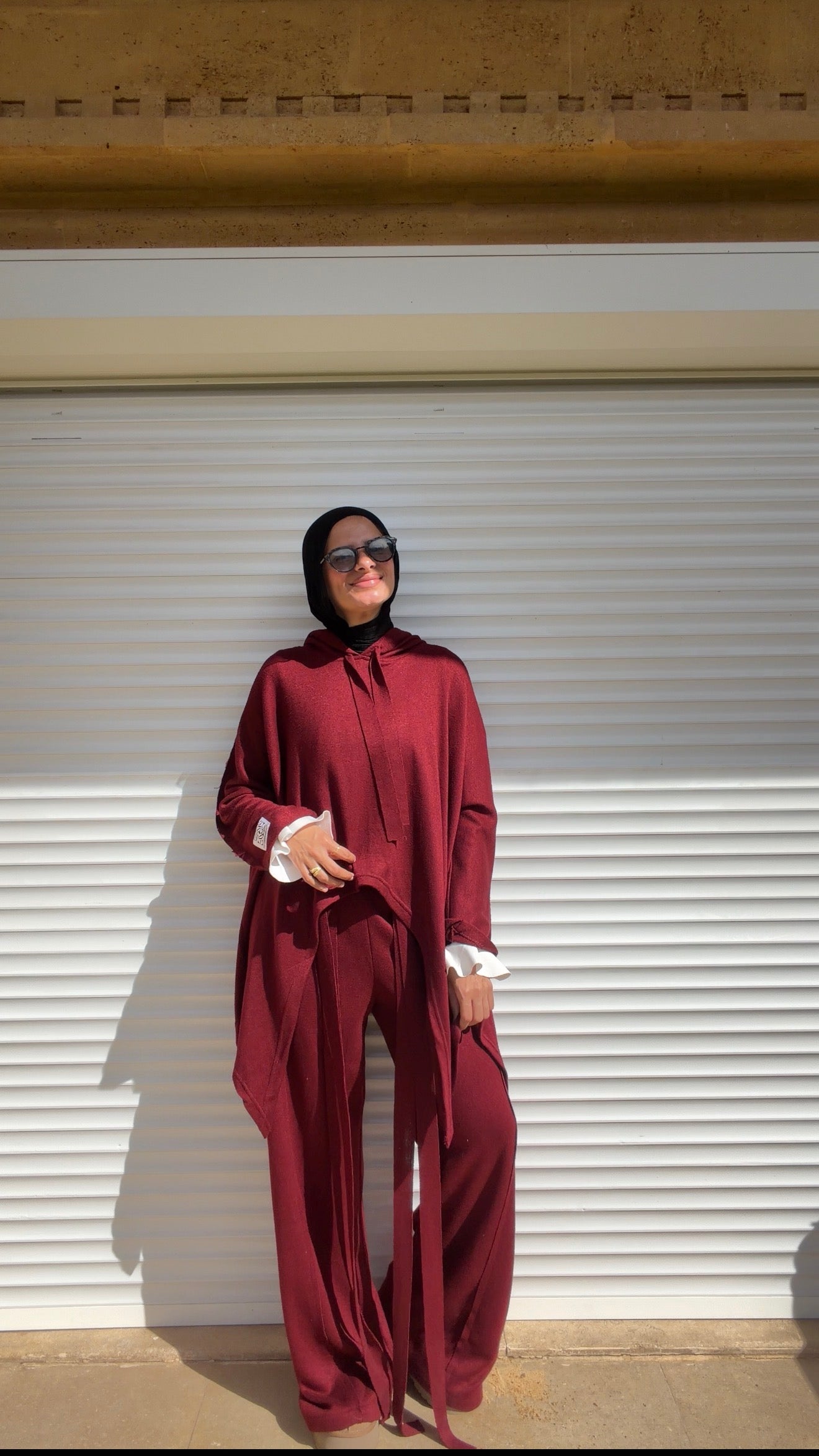 Double Lined Set In Maroon