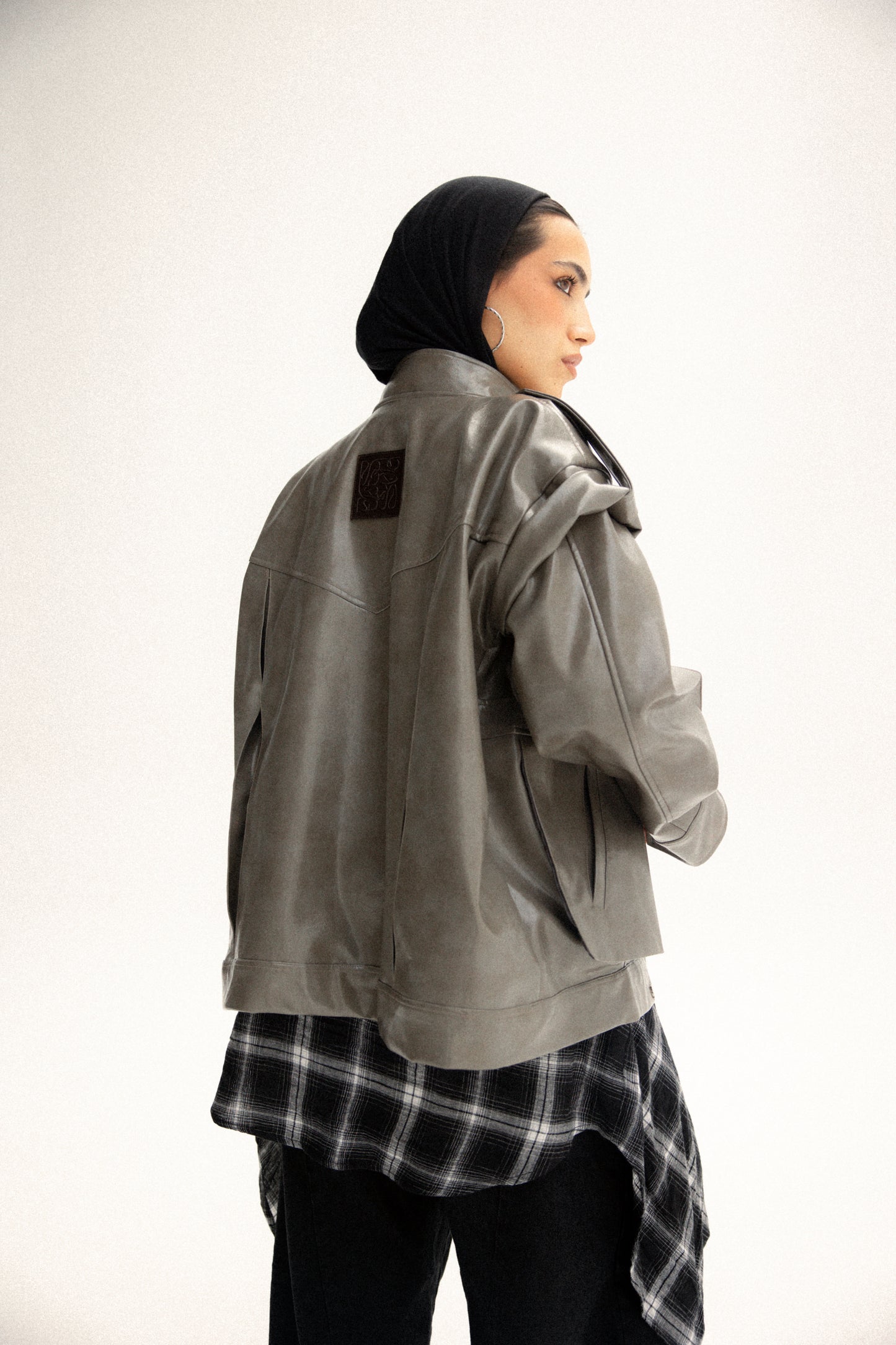 Biker jacket in grey