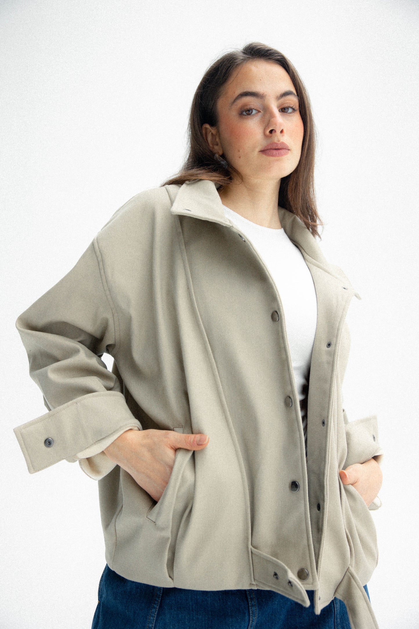 Signature balloon jacket in cafe