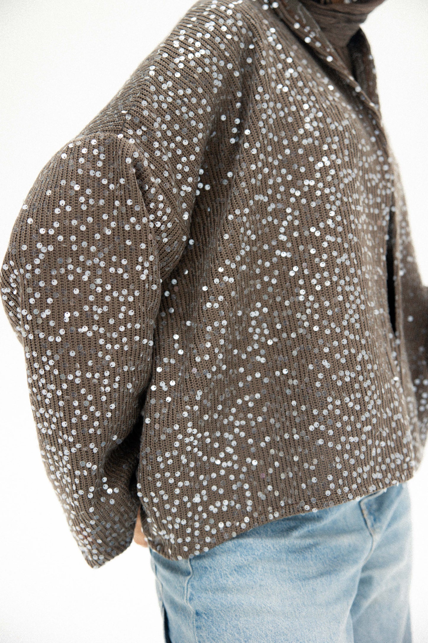 bling bling kimono in dark brown