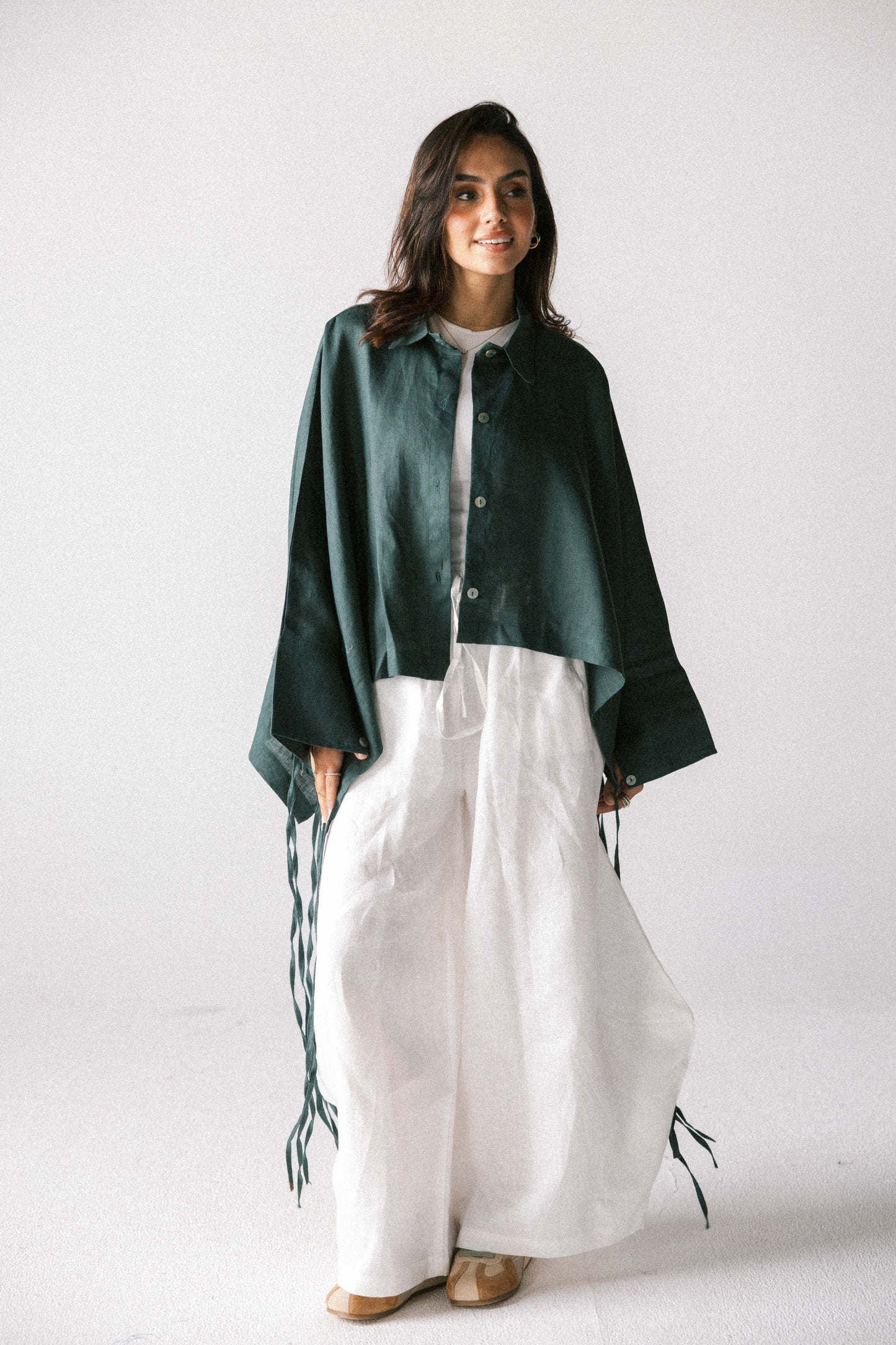 Fringes shirt in Dark green