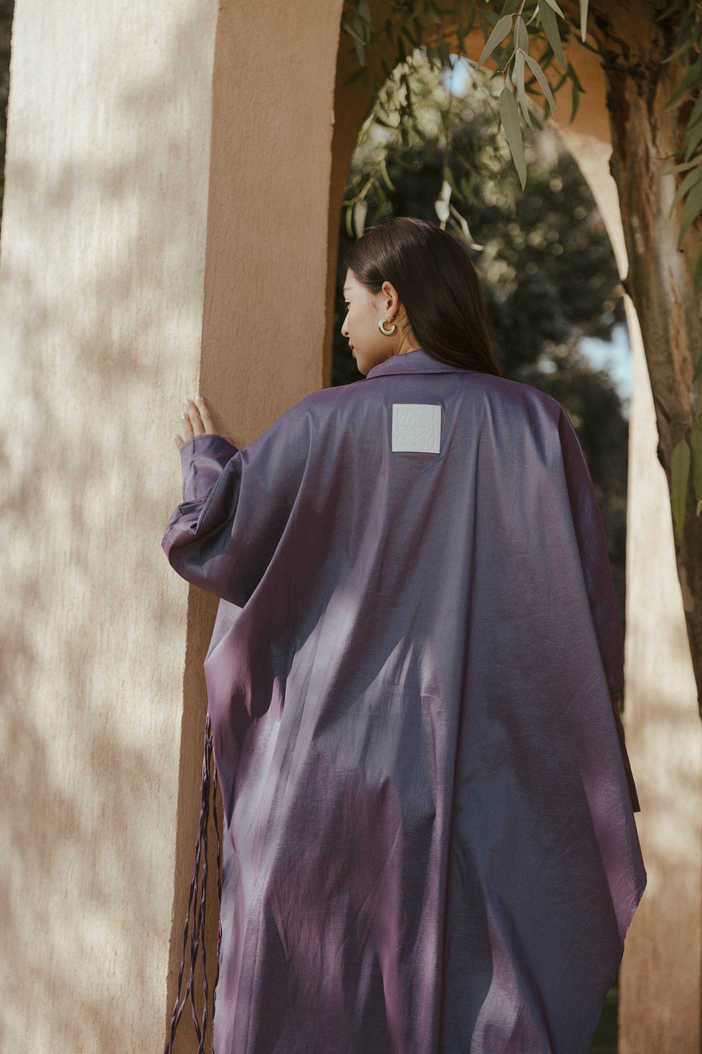 Long Fringes Kaftan In Lavender