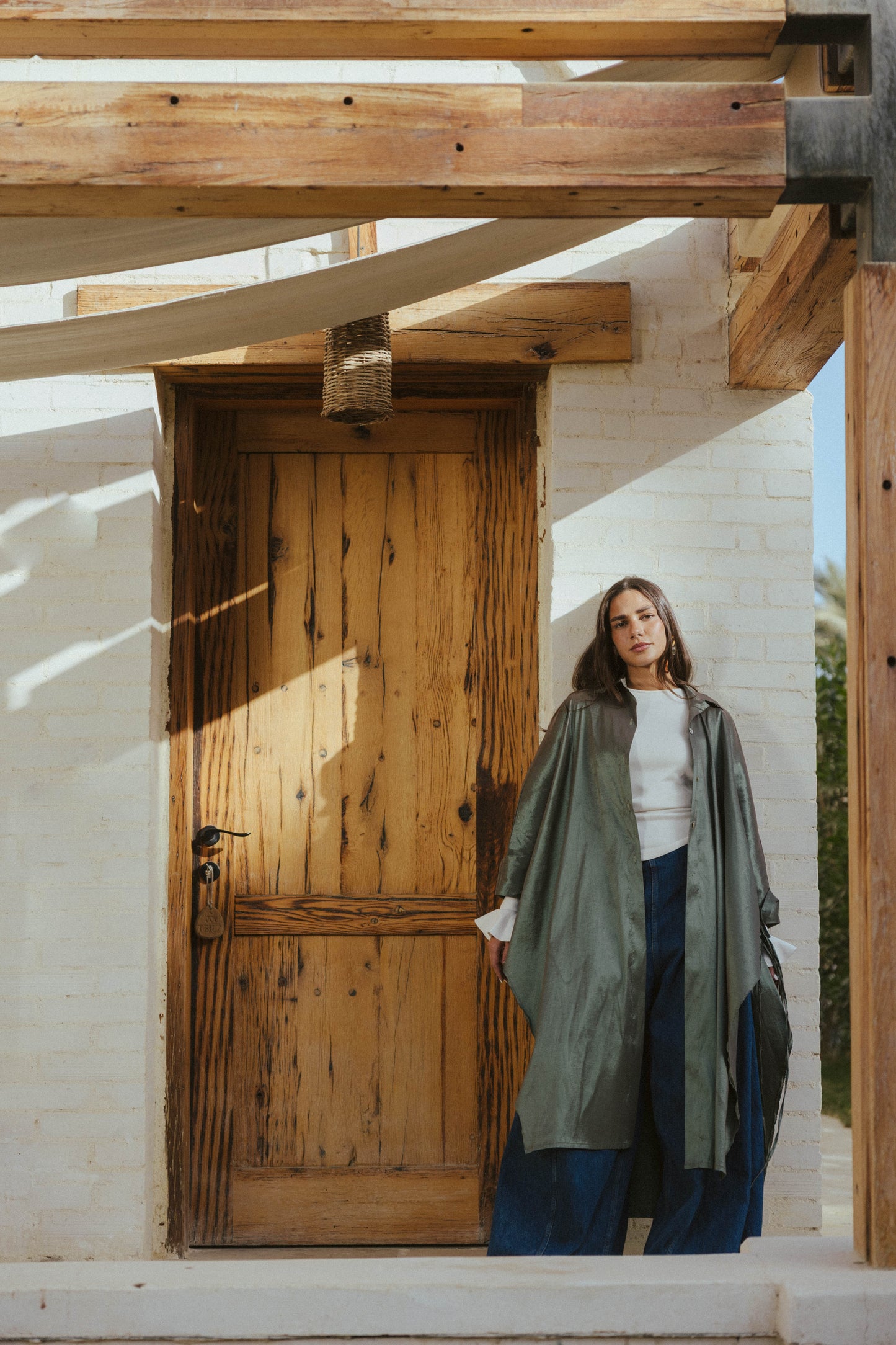 Long Fringes Kaftan In Green