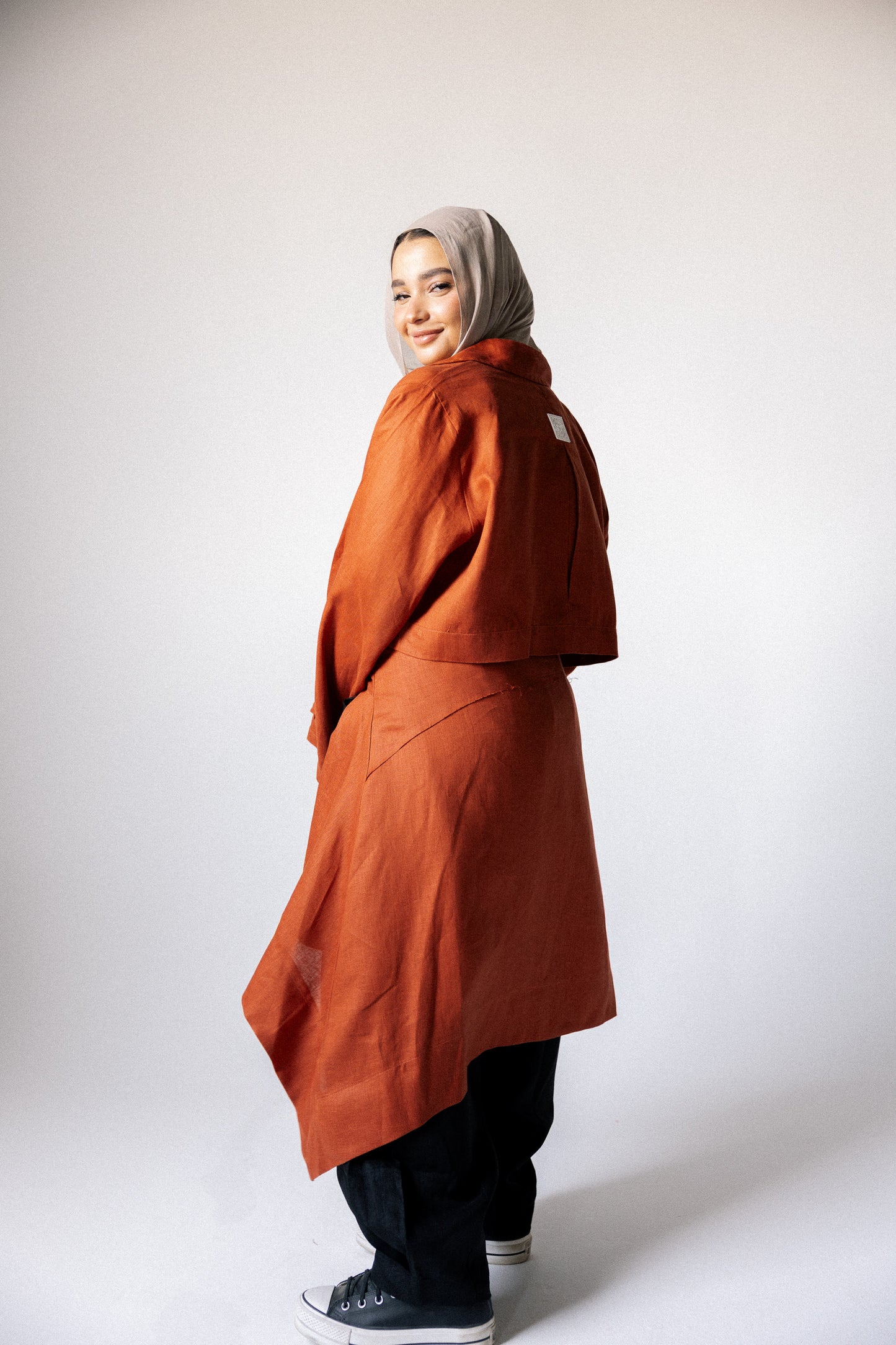 Rap-up shirt in burnt orange