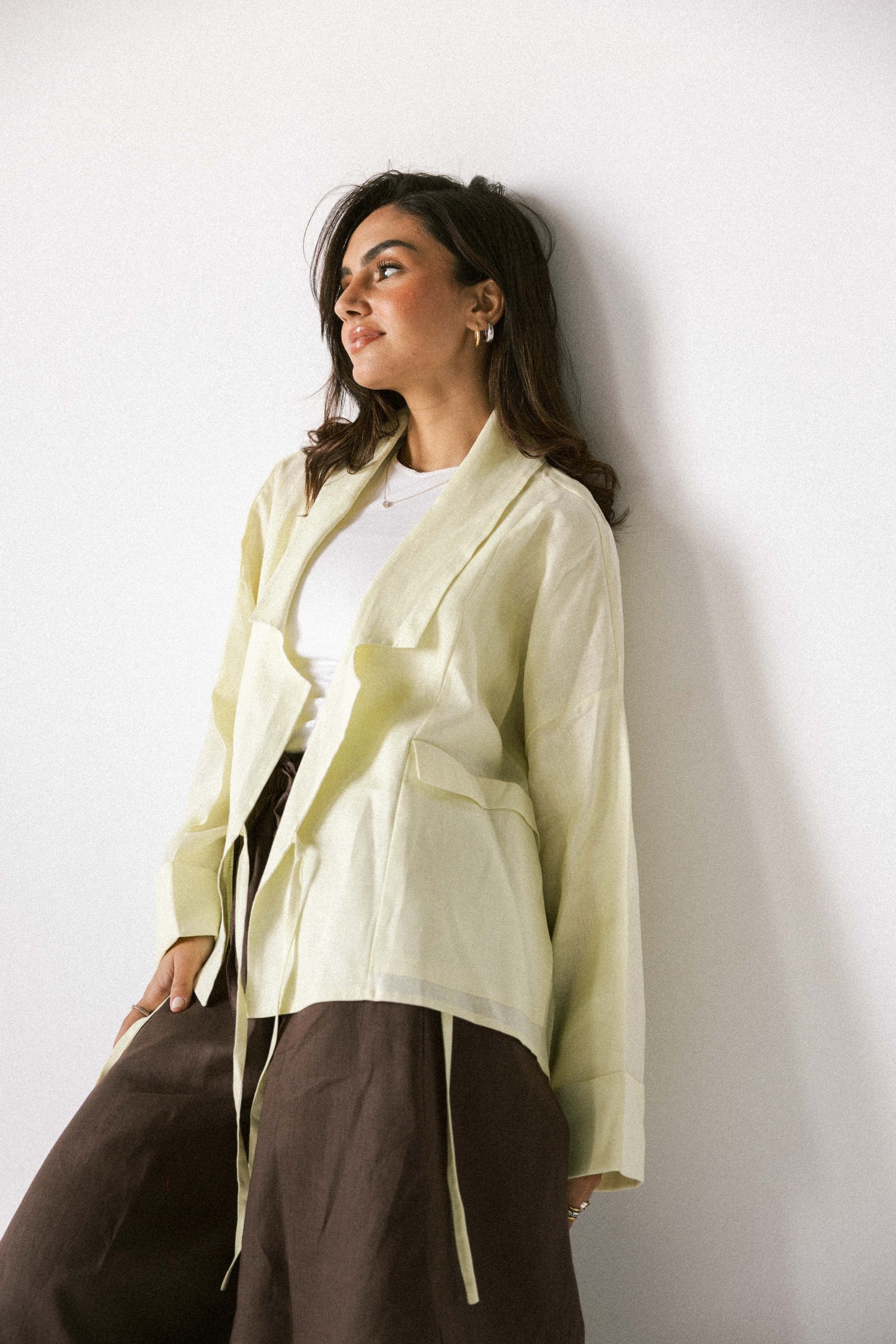 Pocket kimono butter yellow