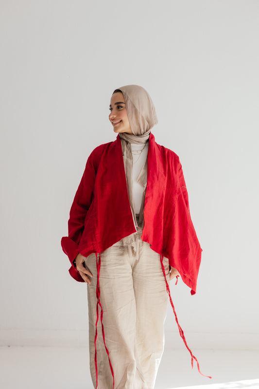 Elastic Kimono In Red