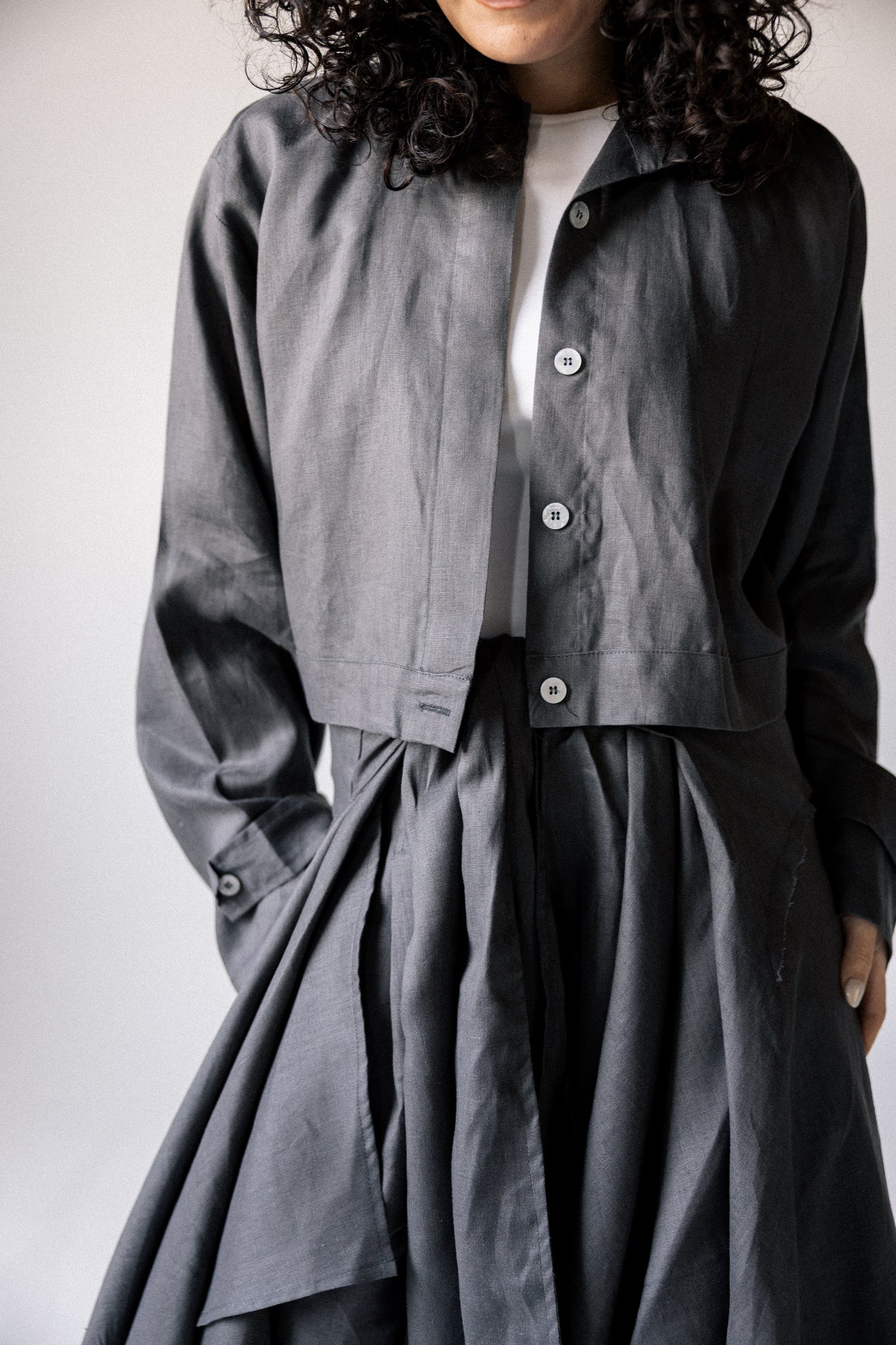 Rap-up shirt in dark grey