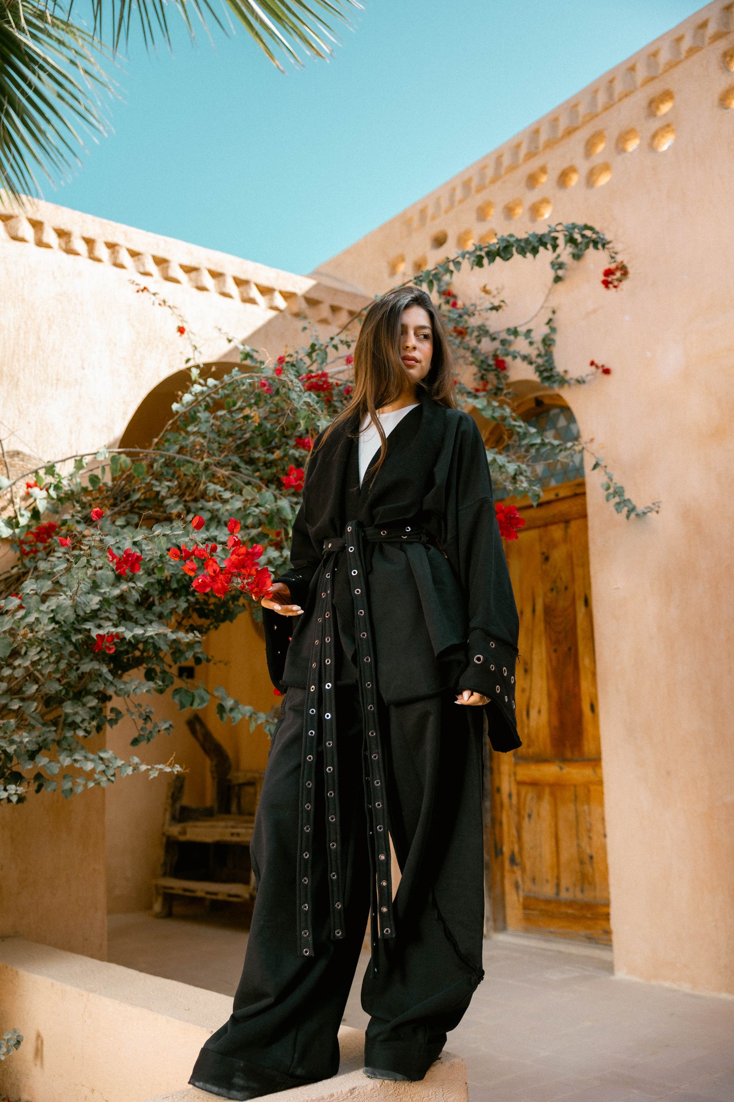 Rouh Cotton Set In Black