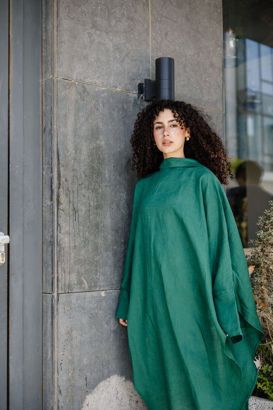 Long Ribbon Top In Green