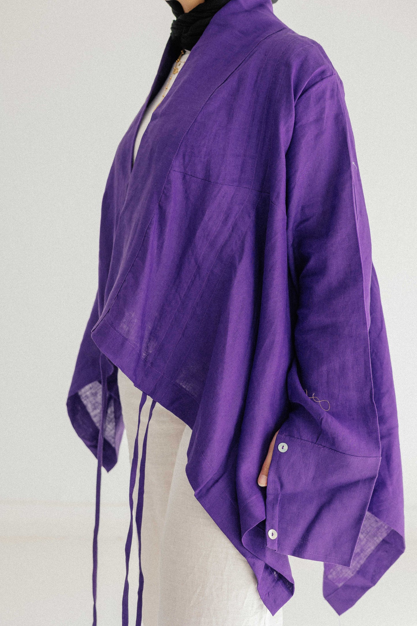 Elastic Kimono In Purple