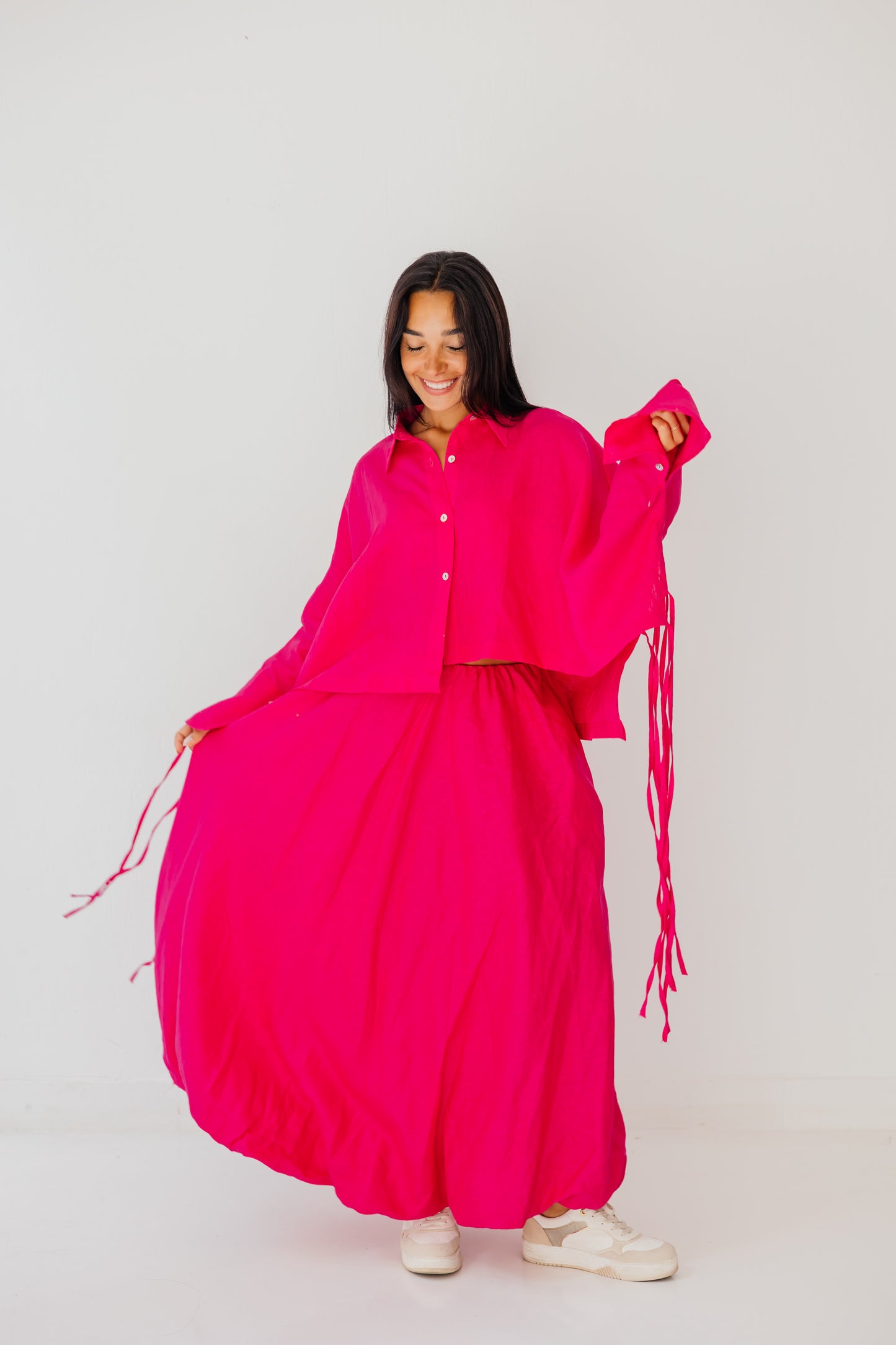 Fringes Shirt In Fuchsia