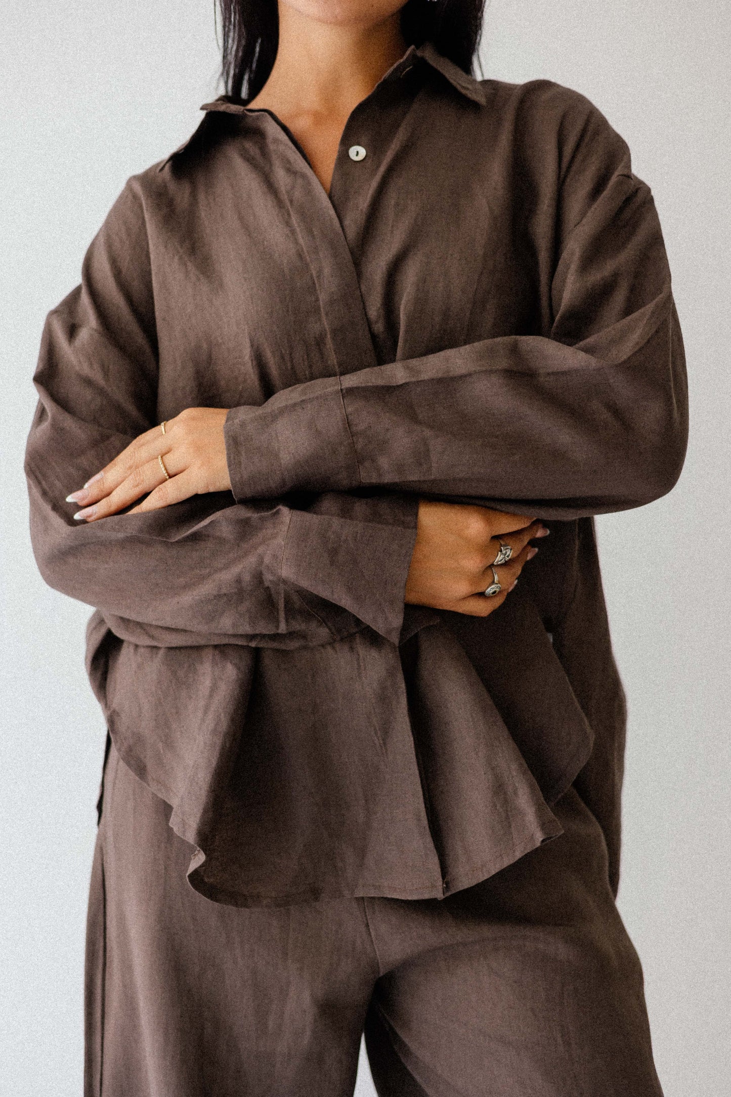 Daily Linen Shirt In Brown