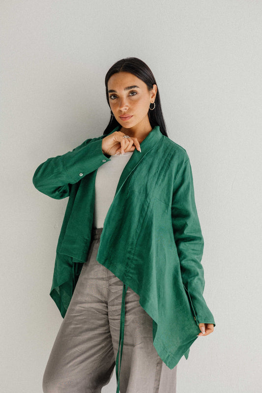 Elastic Kimono In Dark Green