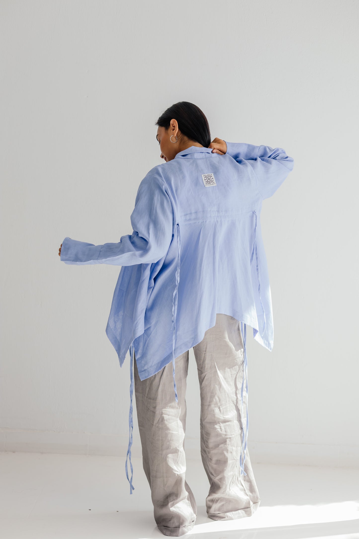 Elastic Kimono In Purple-blue