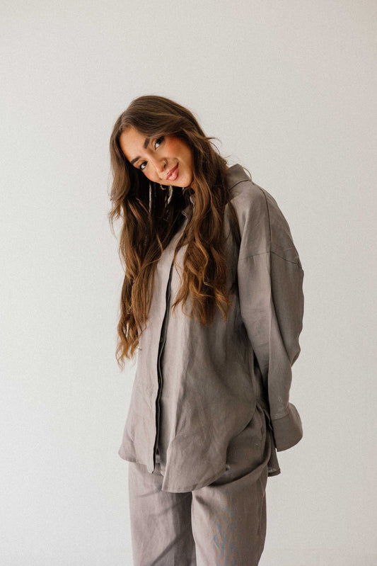 Daily Linen Shirt In Grey