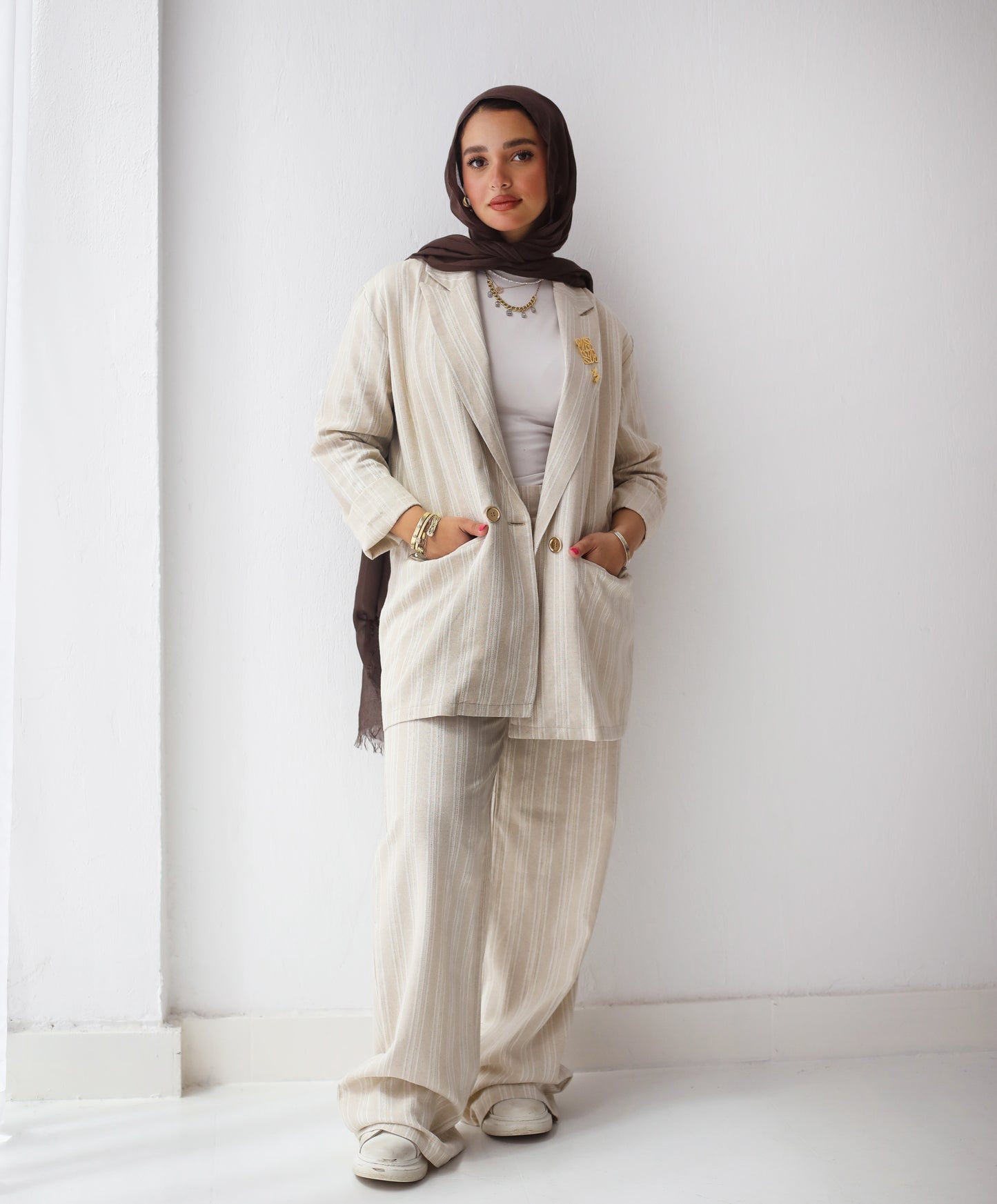 Blazer Linen set - Gold line