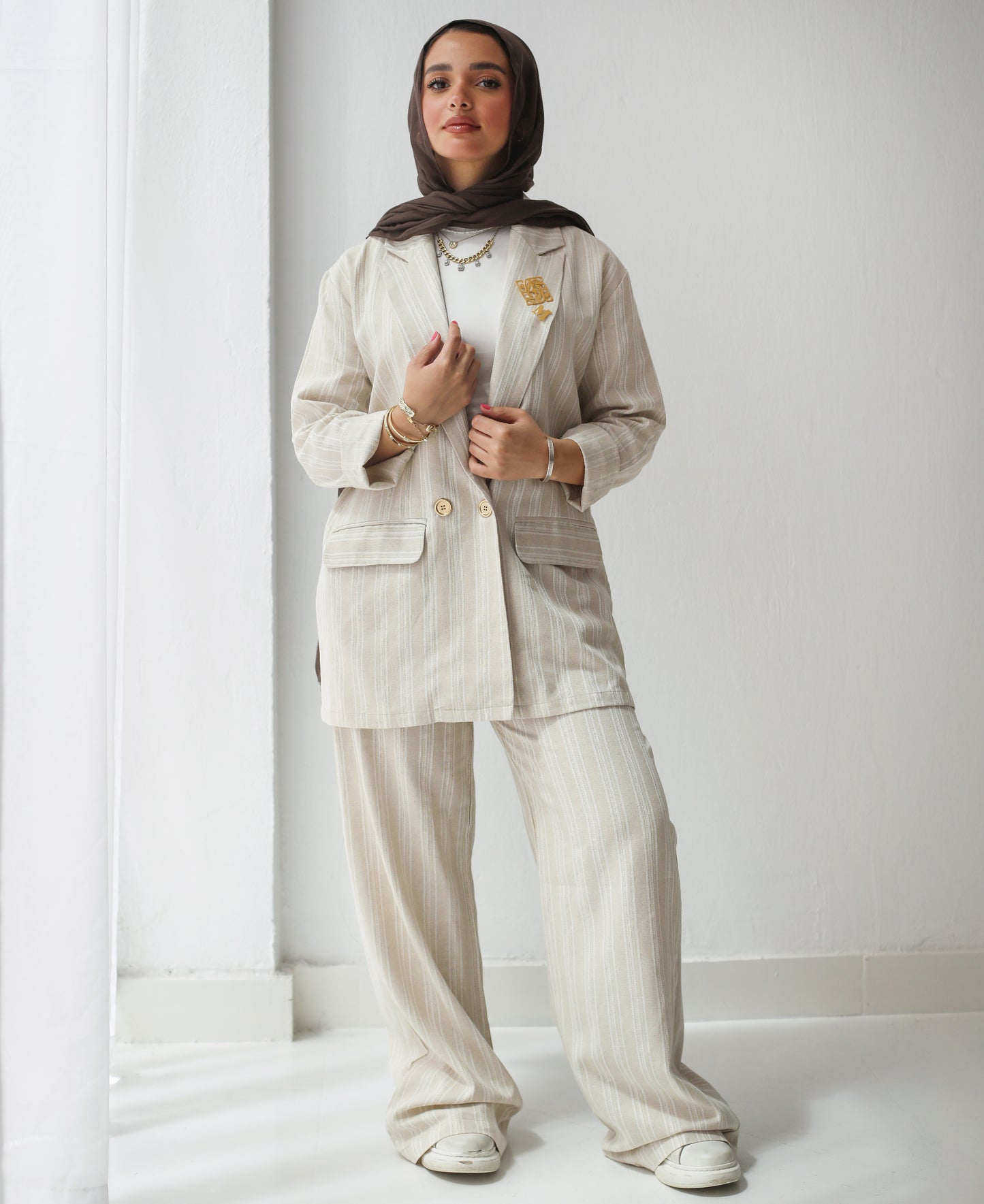 Blazer Linen set - Gold line