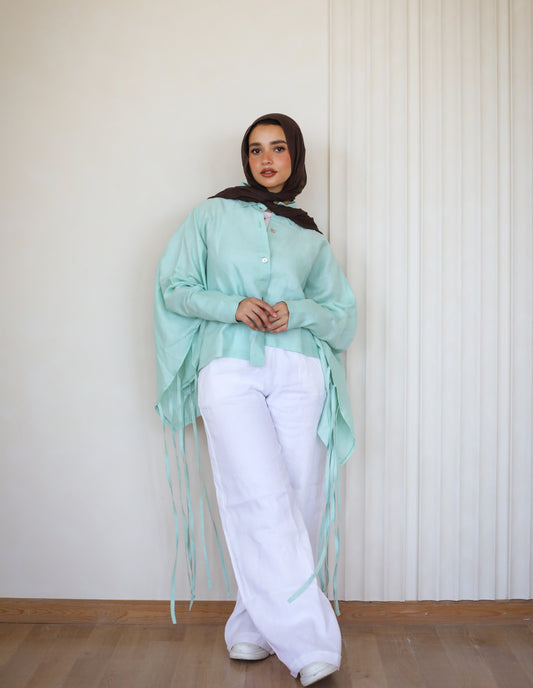 Fringes shirt in mint-green