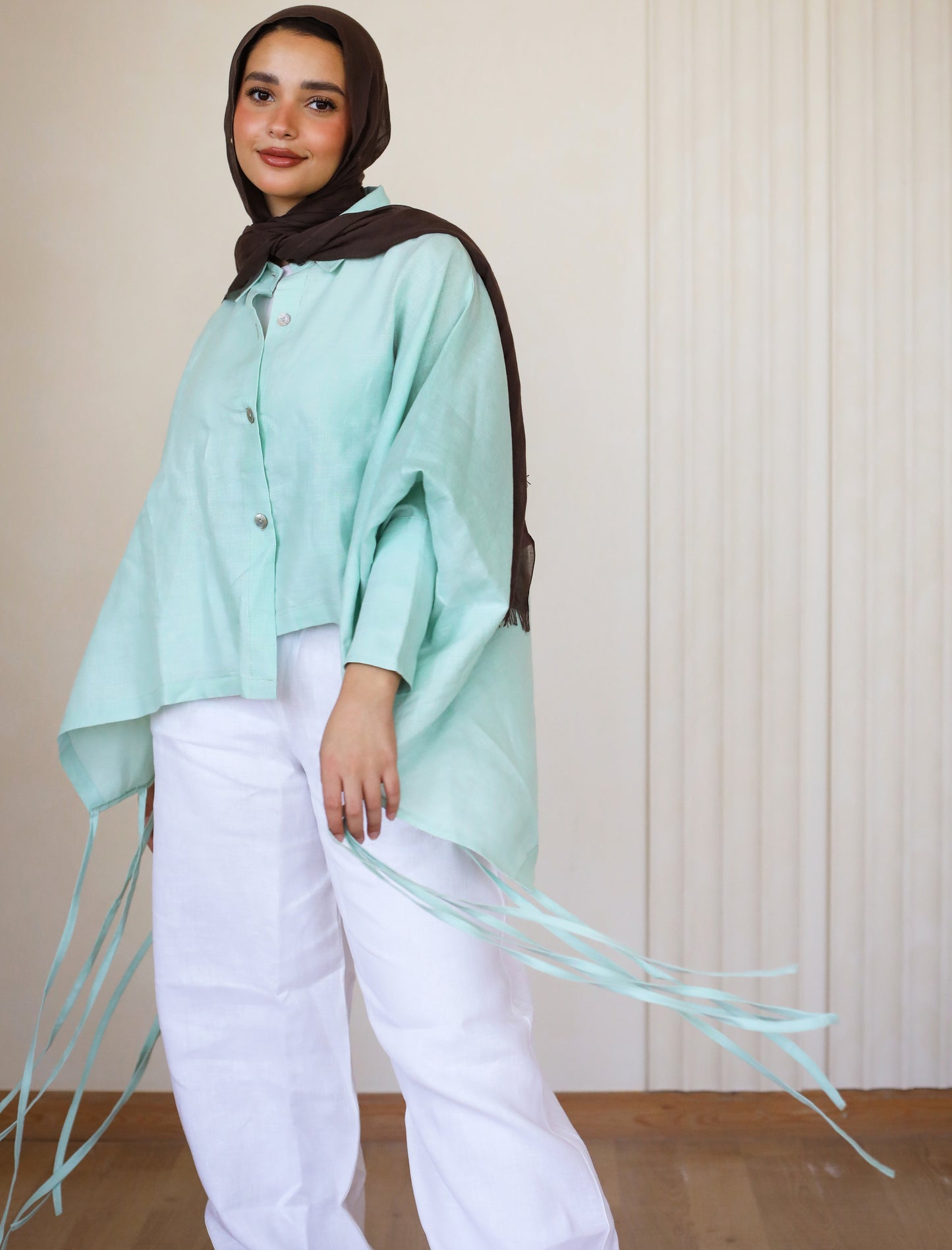 Fringes shirt in mint-green