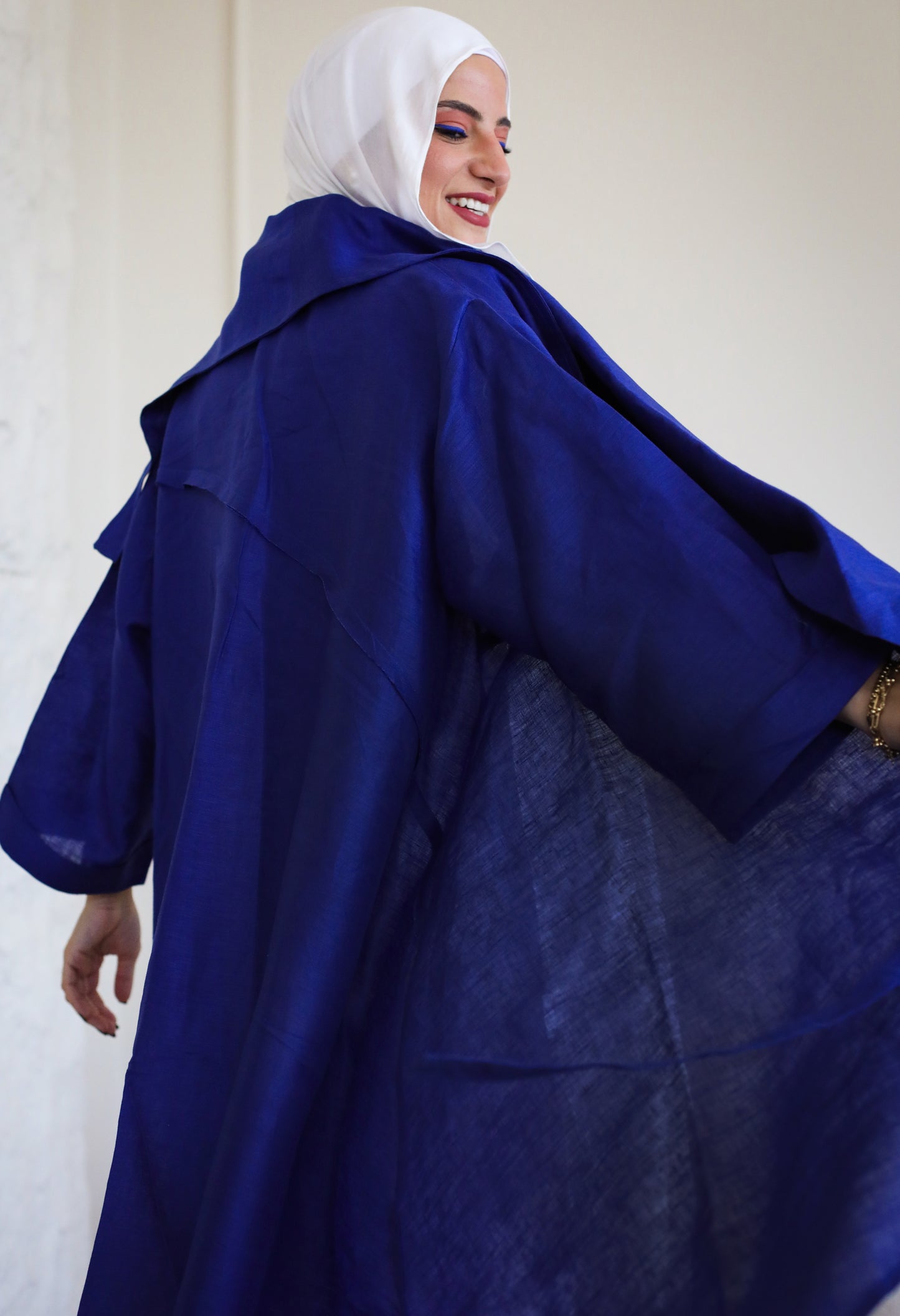 Highl-low Kimono in Royal-blue