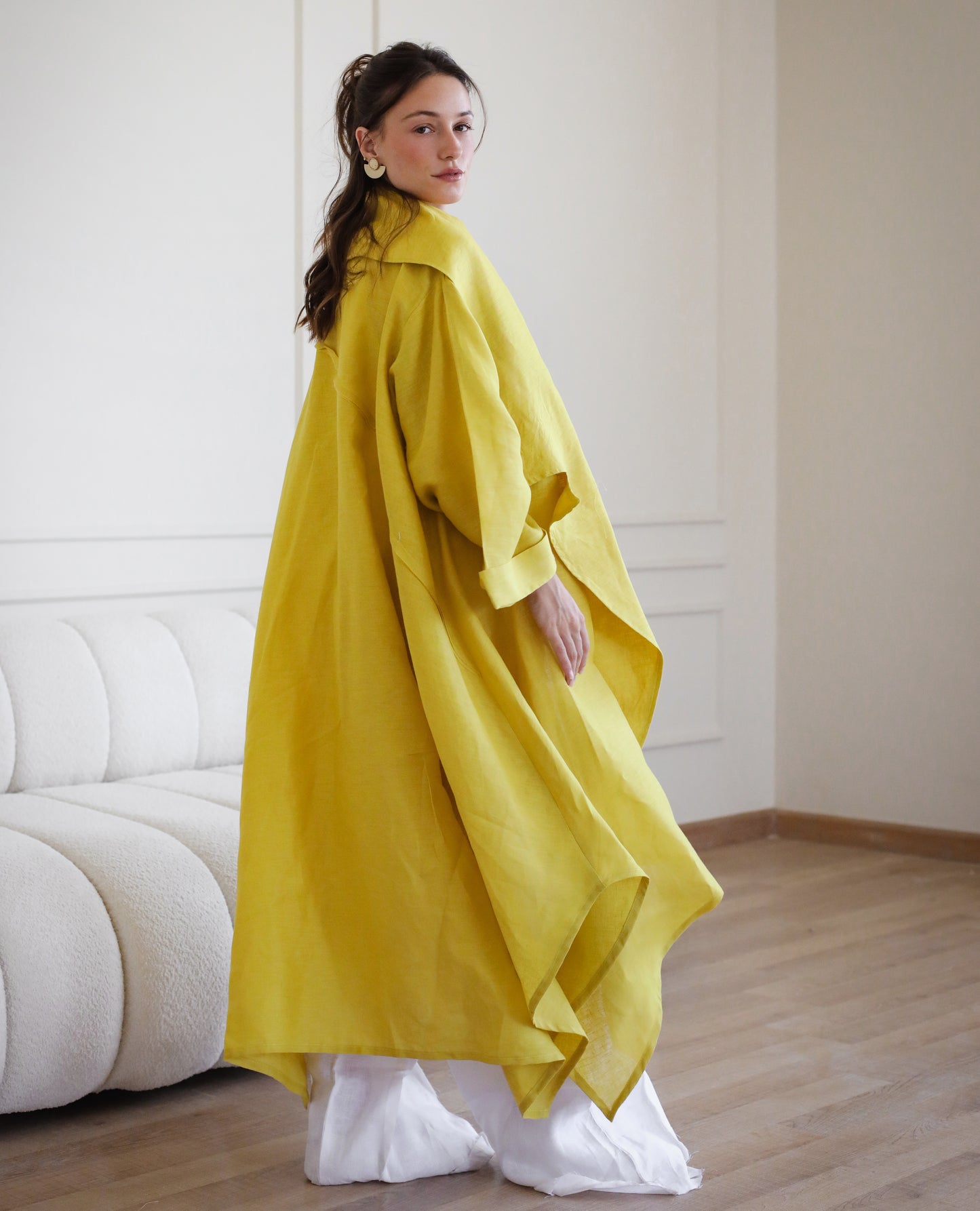 High-low kimono in yellow